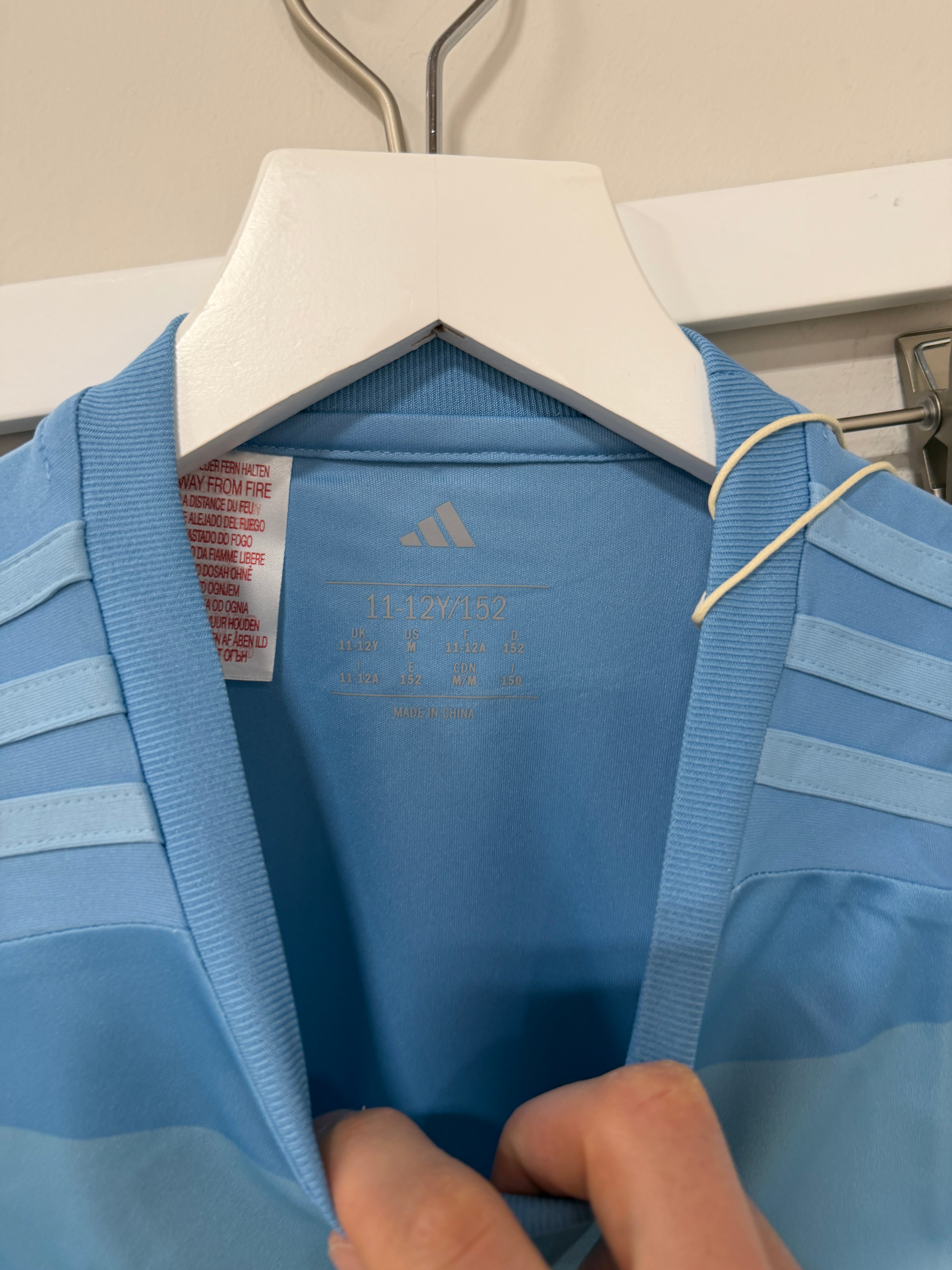 Adidas Youth Jersey Baby Blue/Yellow Sz M