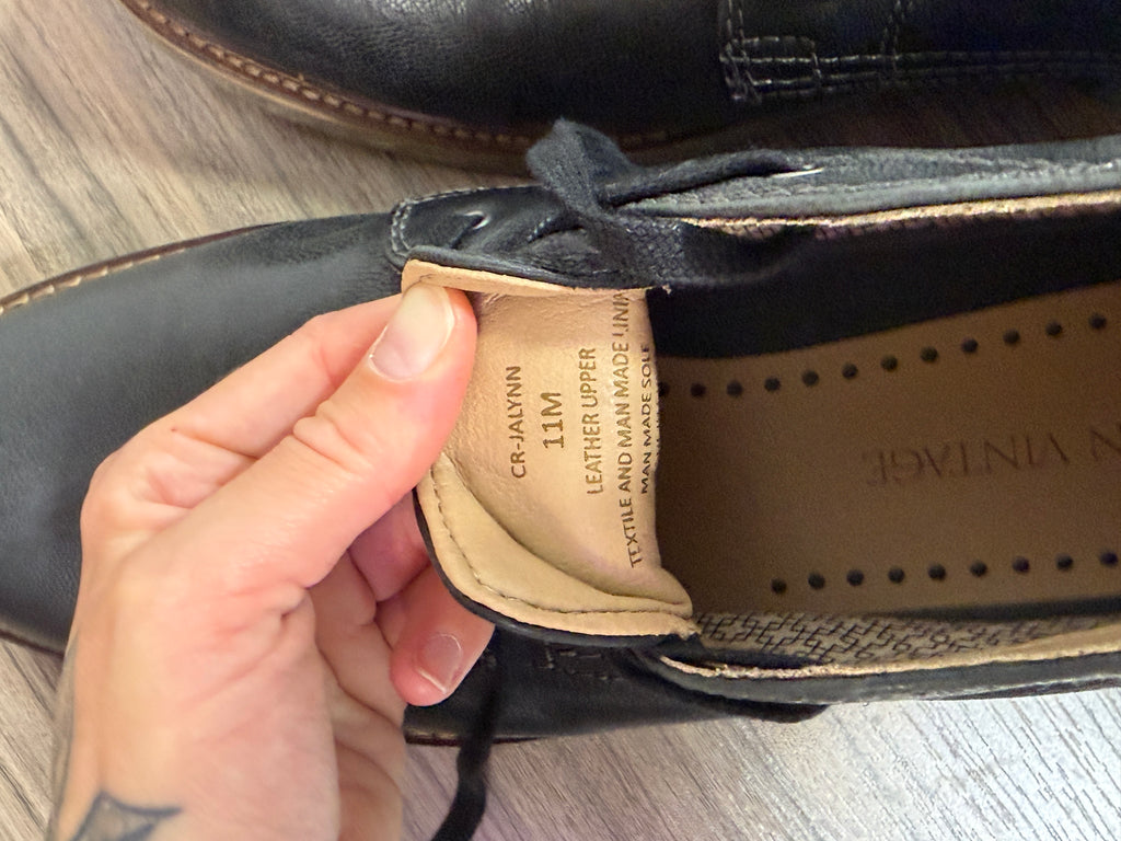Crown Vintage black leather lace-up chukka boots men's sz 11
