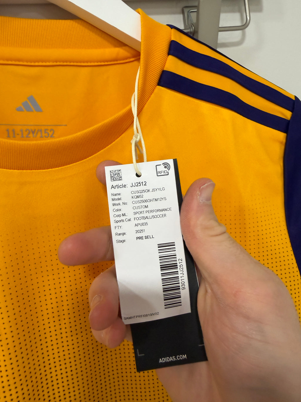 Adidas Yellow/Purple Jersey Youth