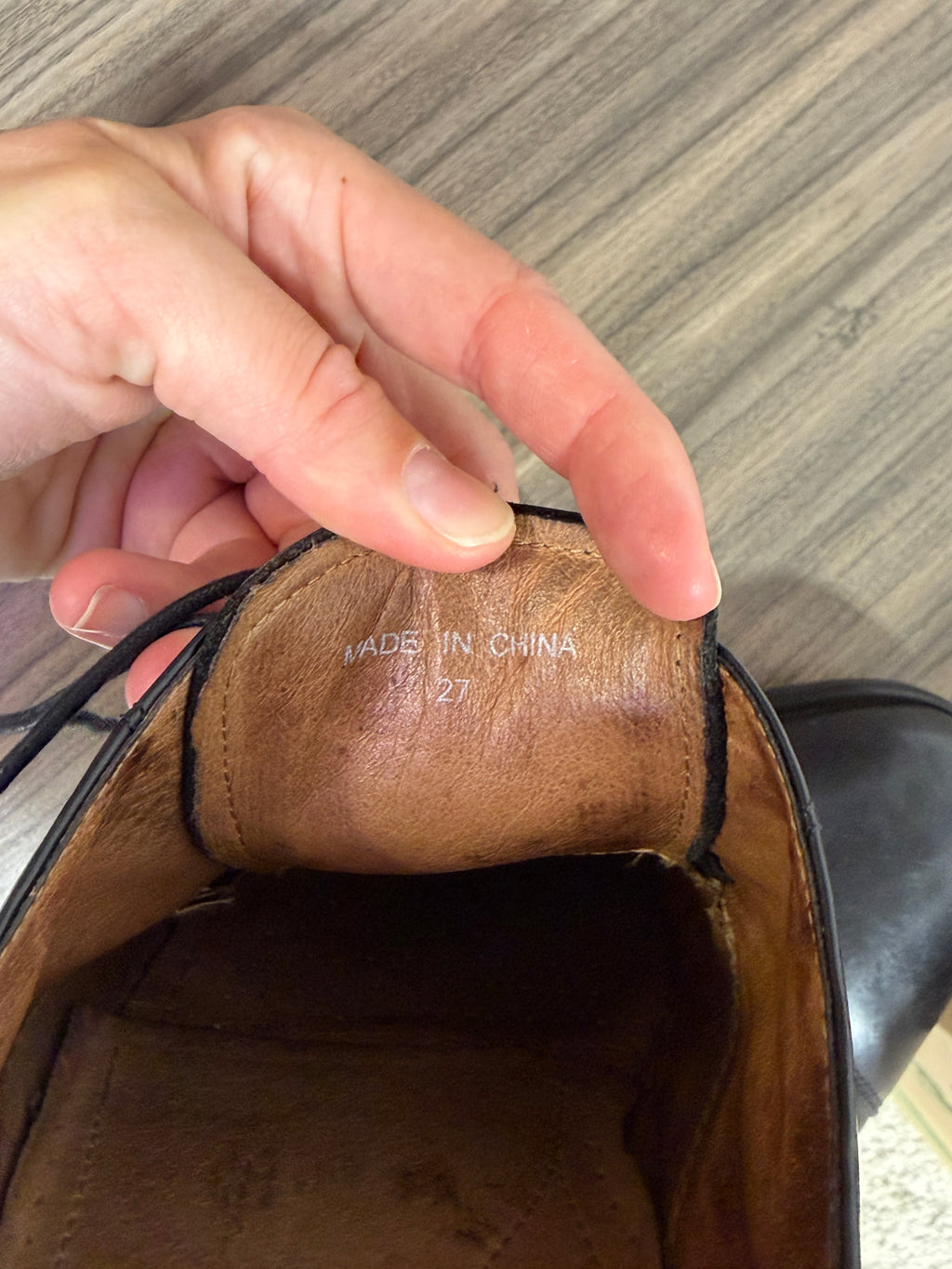 Bostonian Classics black leather cap-toe oxford shoes men's sz 27