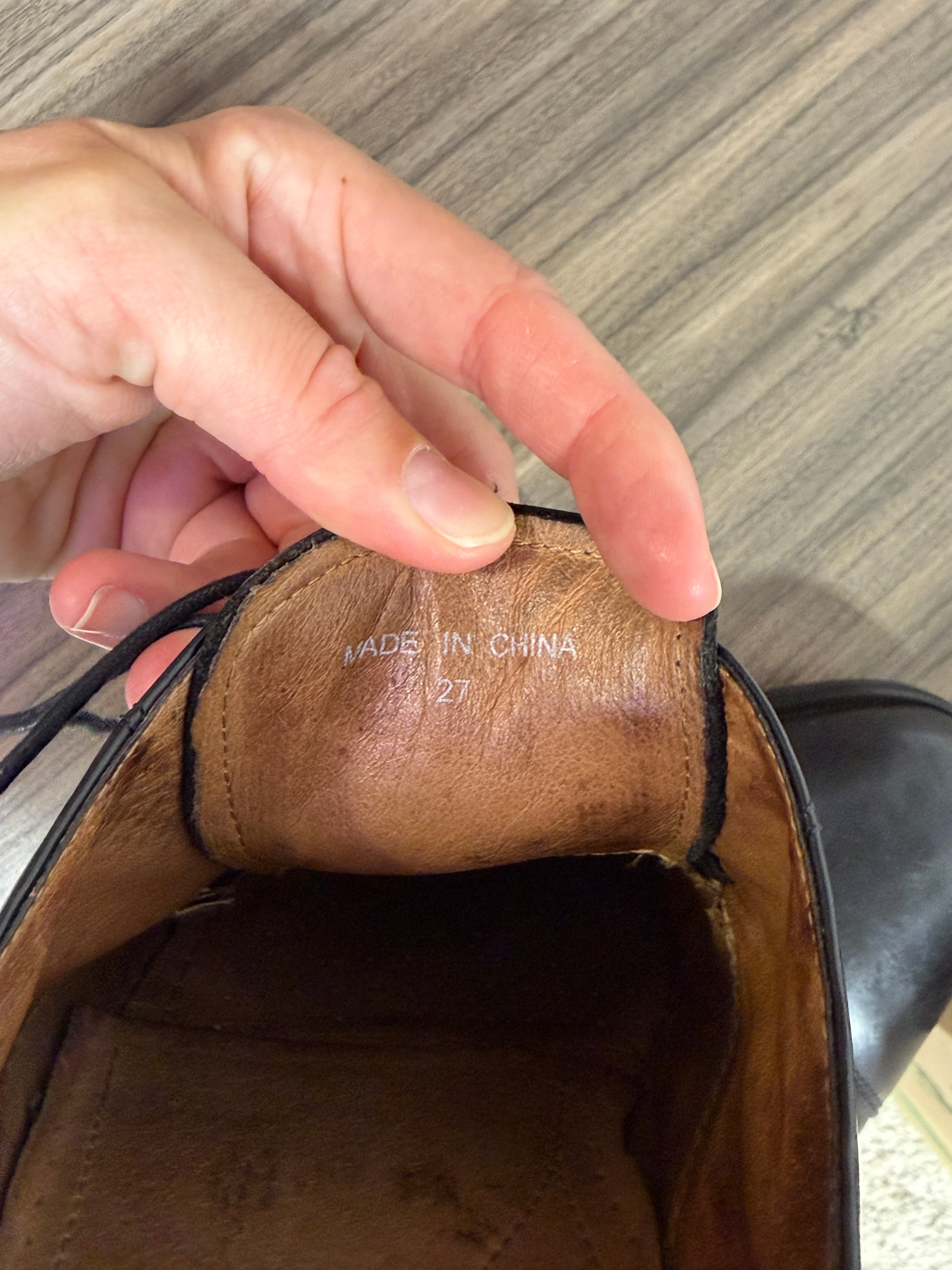 Bostonian Classics black leather cap-toe oxford shoes men's sz 27