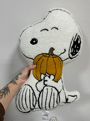 Peanuts Snoopy Hugging Pumpkin Halloween Sherpa Throw Pillow