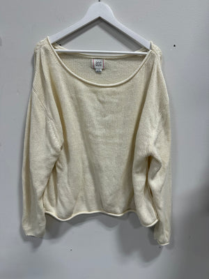 BDG Cream Oversized Wide Neck Knit Sweater - Size L