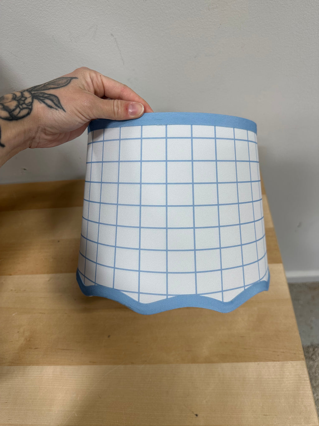 Target x Miffy Pillowfort Blue White Grid Lampshade Replacement - SHADE ONLY