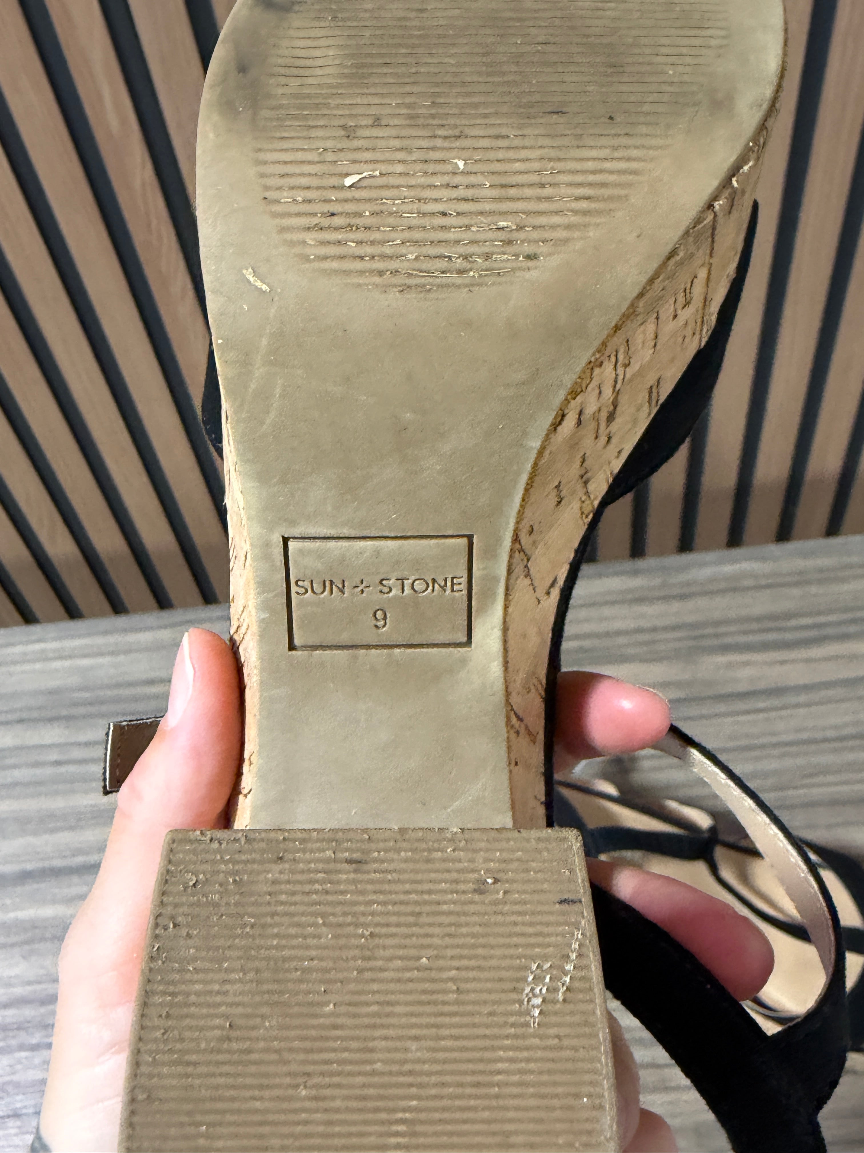 Sun + Stone Women's Jillien Platform Block Heel Dress Sandals sz 9