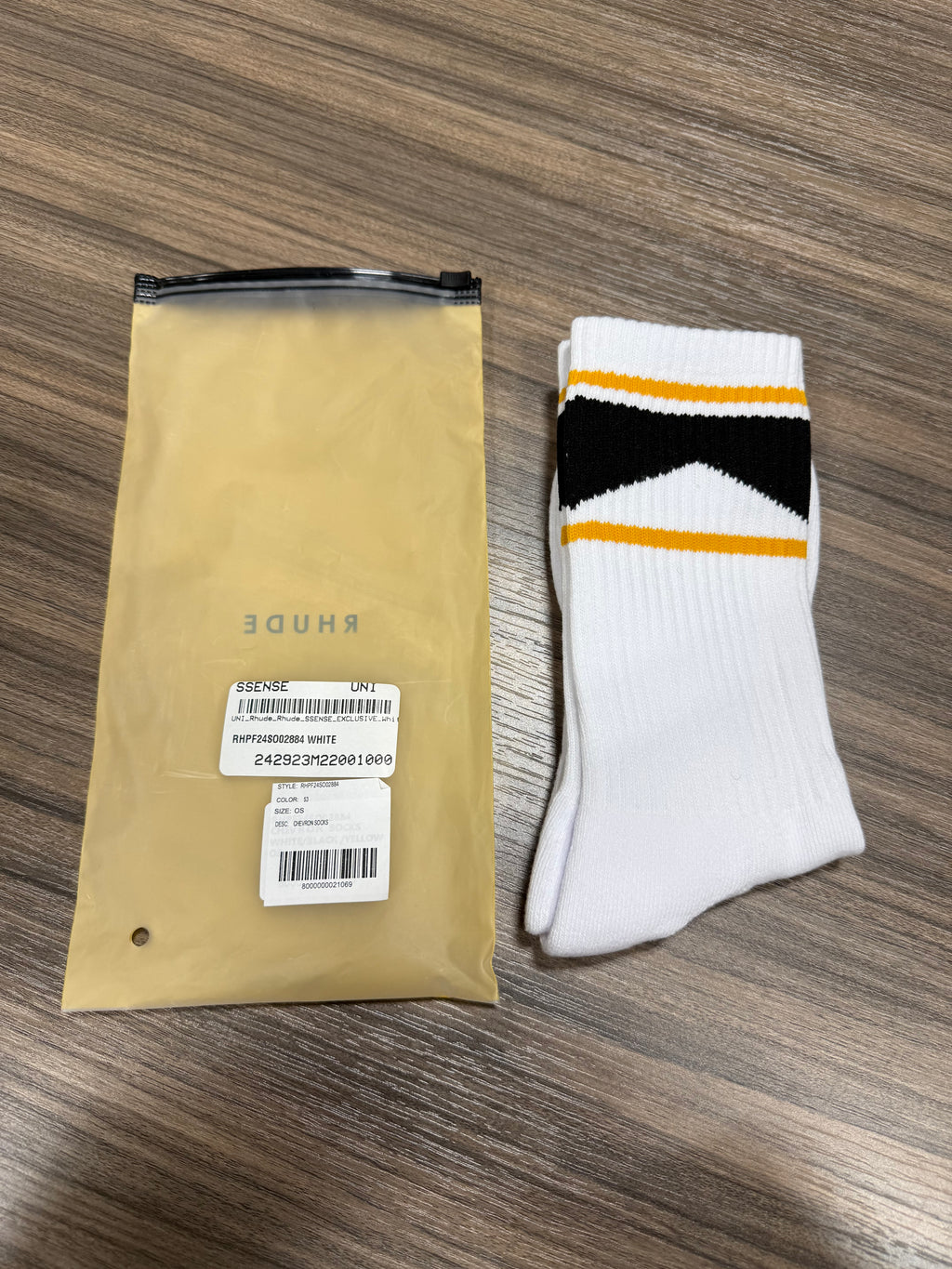 Rhude Socks Yellow/Black/White
