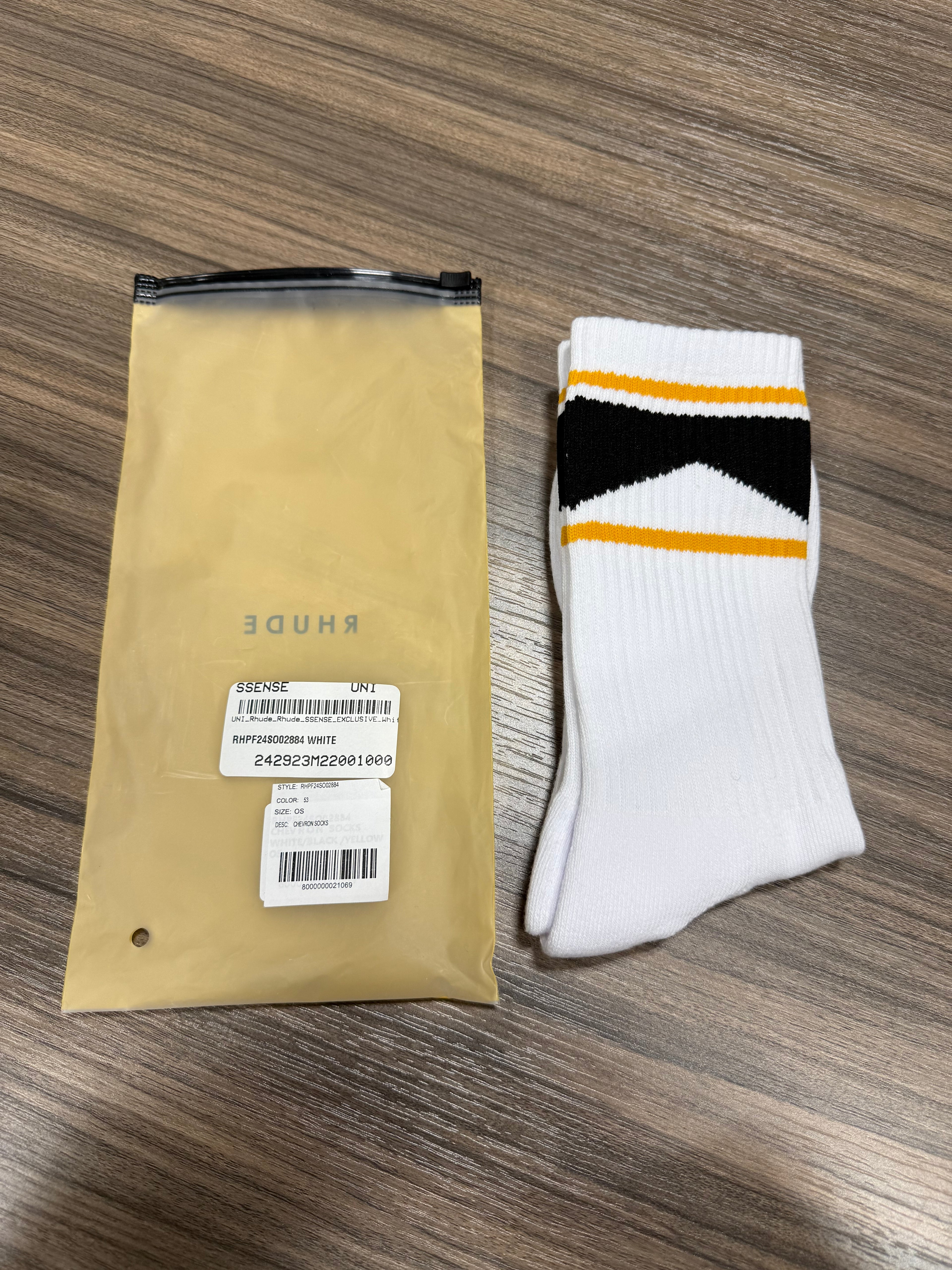 Rhude Socks Yellow/Black/White
