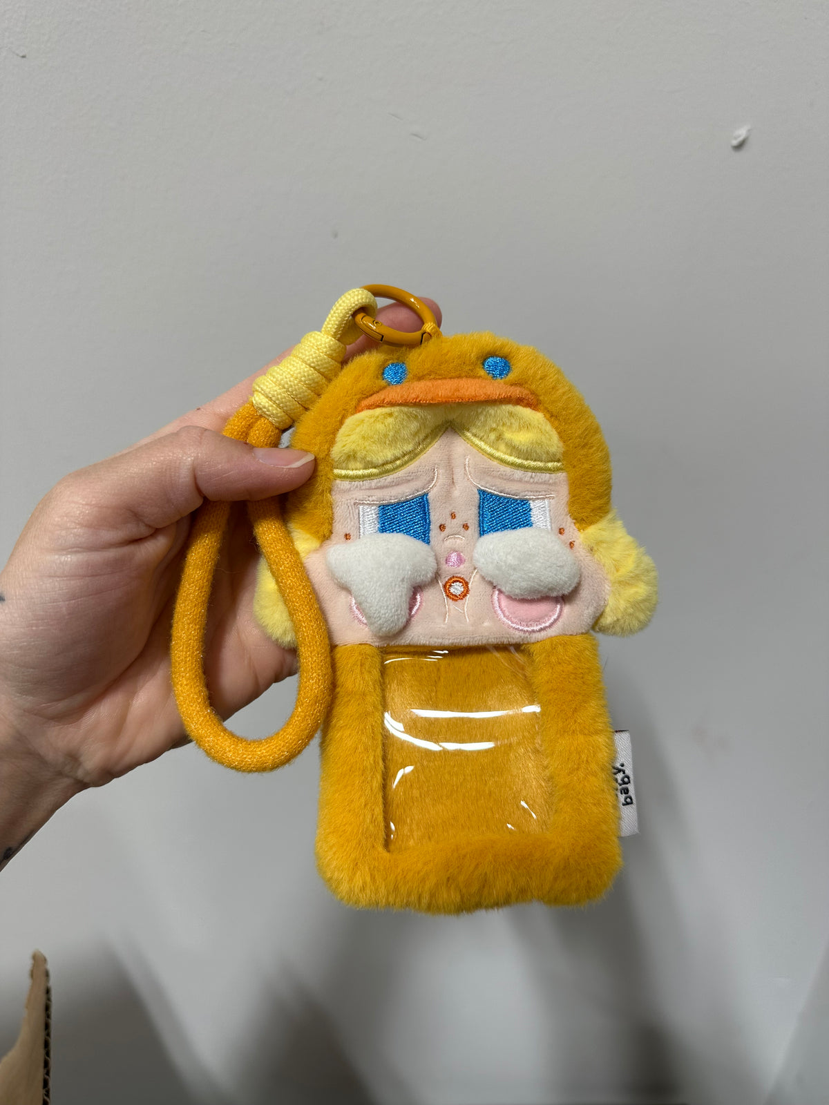 POP MART CRYBABY Crying Again Series Plush Card Holder – Duck You (Yellow Duck Jumpsuit)
