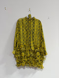Buddylove yellow and black snakeskin-print long-sleeve dress women's sz 2XL
