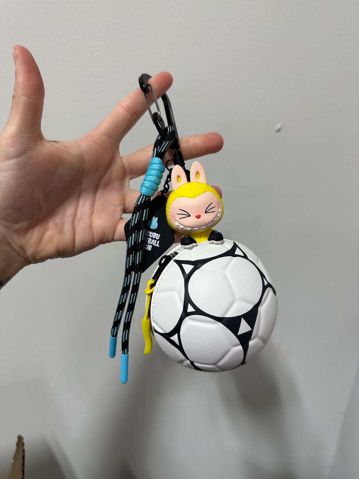 POP MART THE MONSTERS × FIFA Series Football-Shaped Mini Bag Charm Pouch – Deciding Goal (Yellow Labubu Variant)