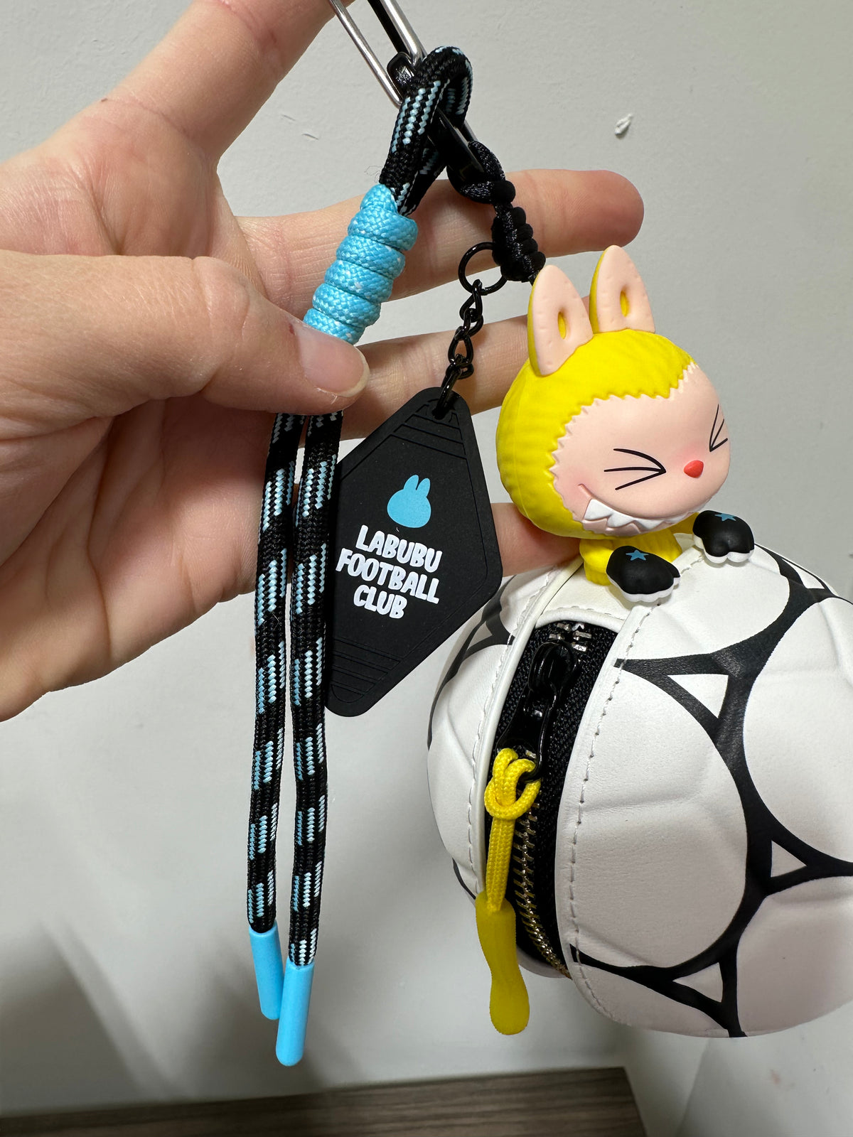 POP MART THE MONSTERS × FIFA Series Football-Shaped Mini Bag Charm Pouch – Deciding Goal (Yellow Labubu Variant)