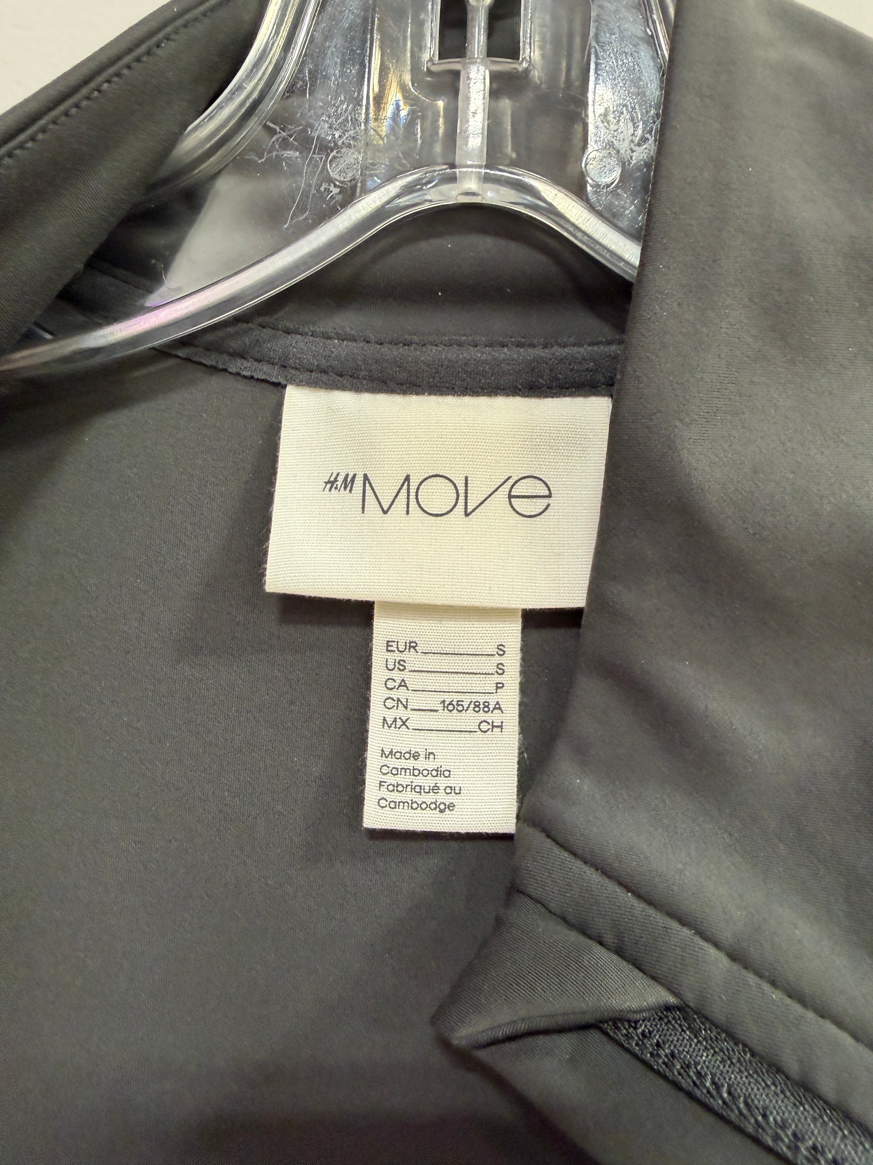 H&M Move dark charcoal full-zip activewear jacket women's sz S