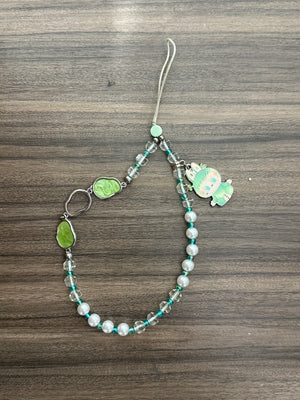 POP MART THE MONSTERS Big into Energy Series Beaded Phone Charm Lanyard – Serenity (Green Variant)
