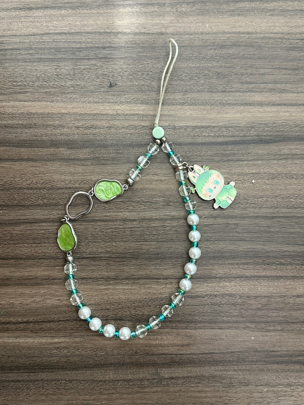 POP MART THE MONSTERS Big into Energy Series Beaded Phone Charm Lanyard – Serenity (Green Variant)