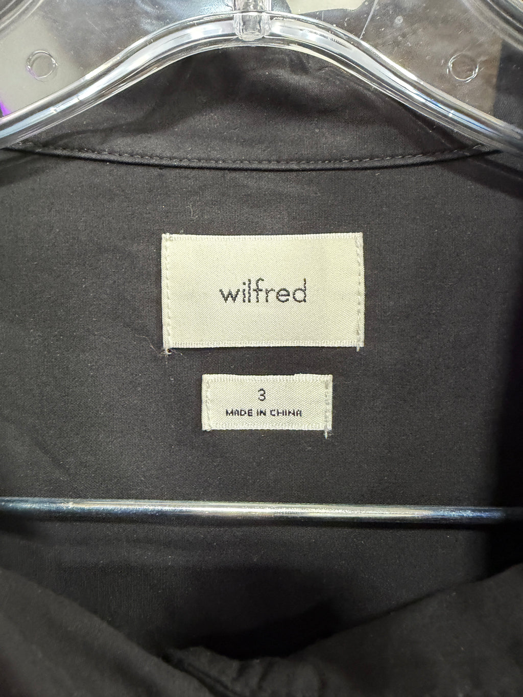 Wilfred black, oversized button-down midi shirt dress sz 3