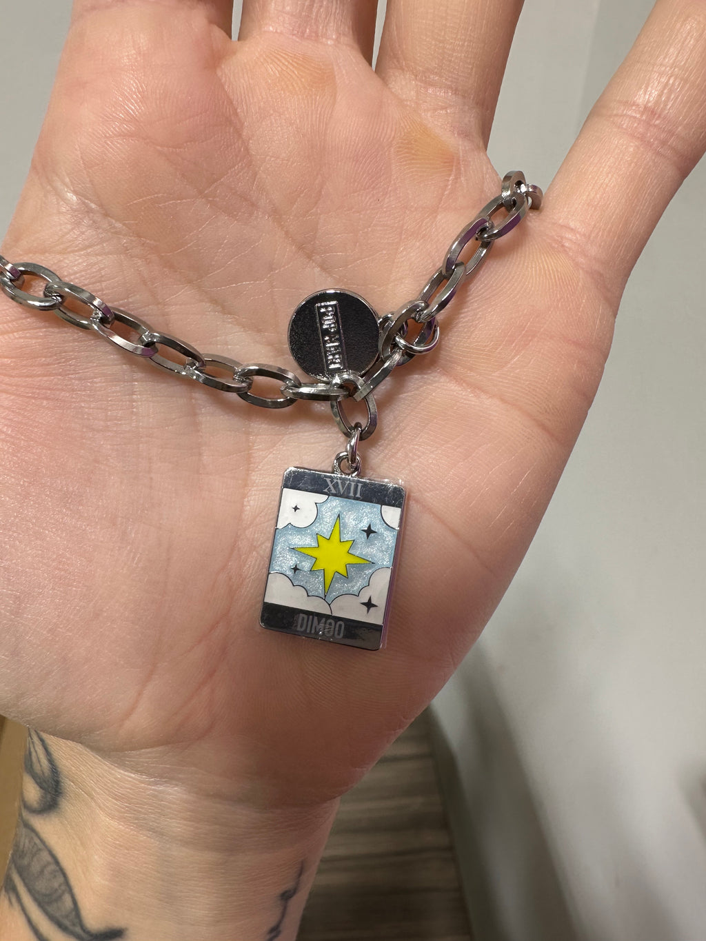 POP MART Have a Good Run Series Dimoo Tarot Card Chain Bracelet - XVII The Star
