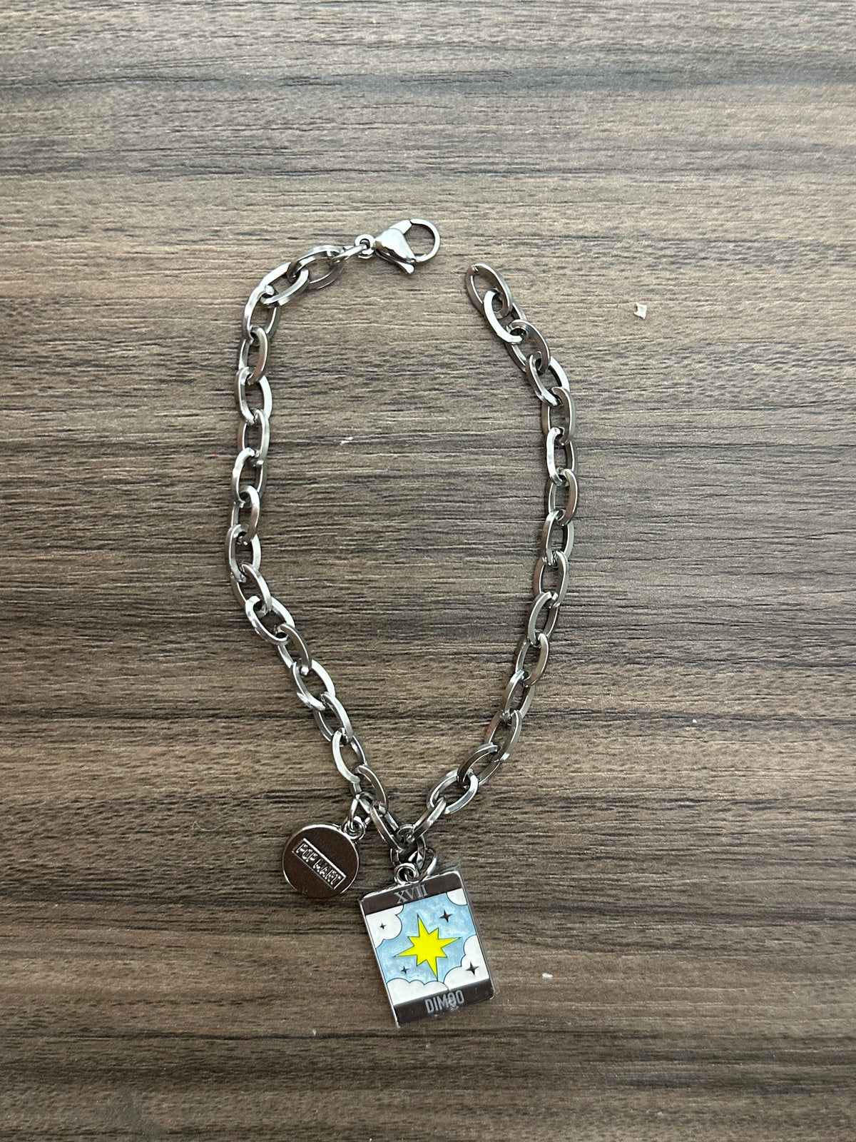 POP MART Have a Good Run Series Dimoo Tarot Card Chain Bracelet - XVII The Star