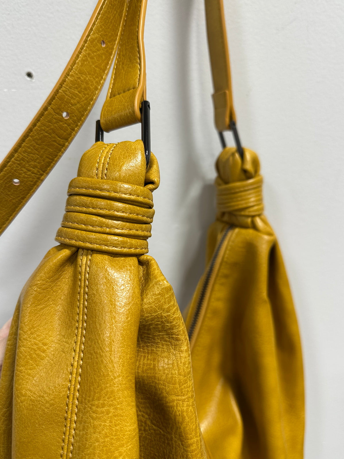 Free People Vegan Slouch Bag Crescent Hobo - Mustard Yellow