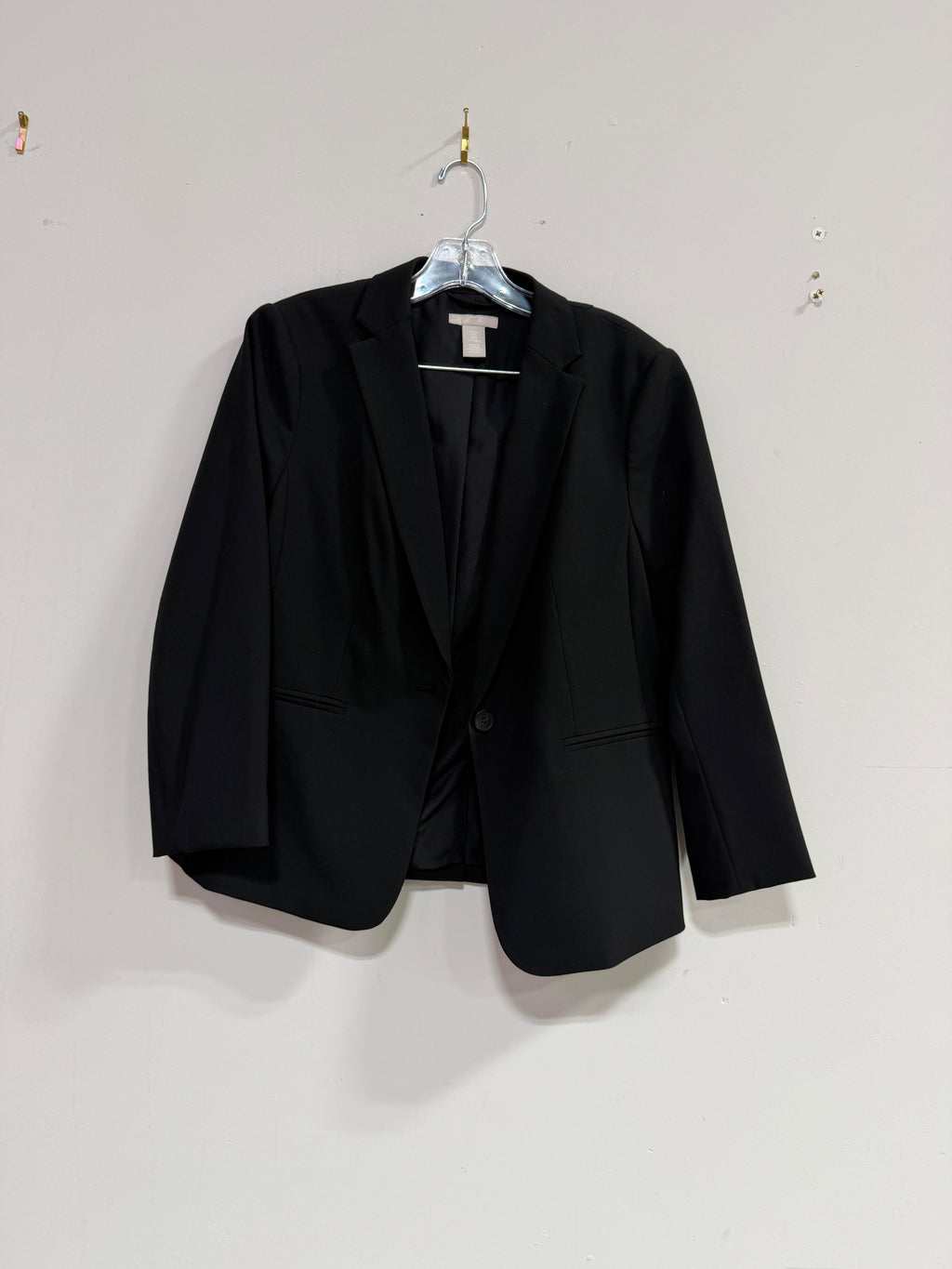 H&M women's single-button blazer in black sz M