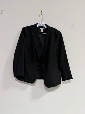 H&M women's single-button blazer in black sz M