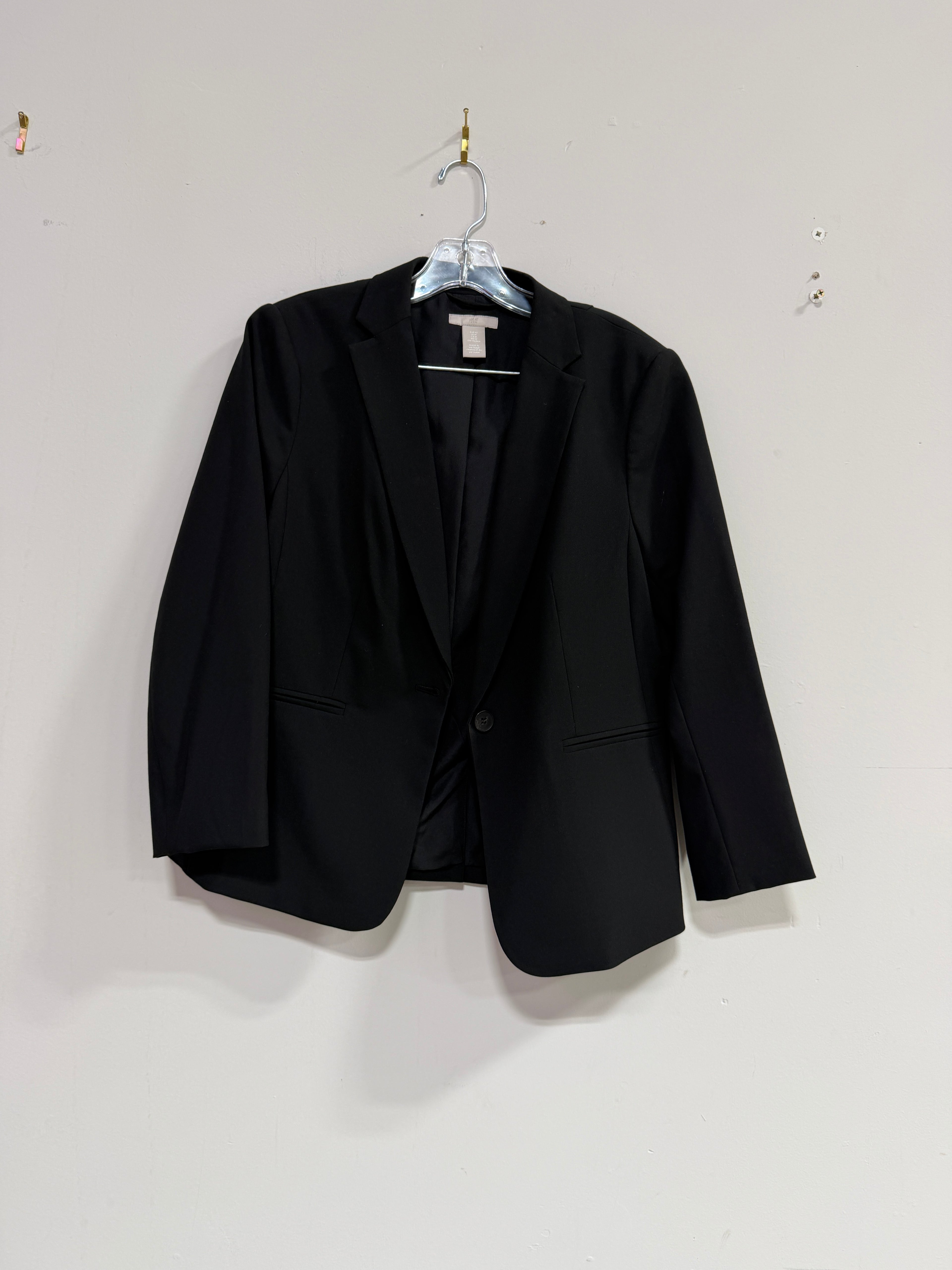 H&M women's single-button blazer in black sz M