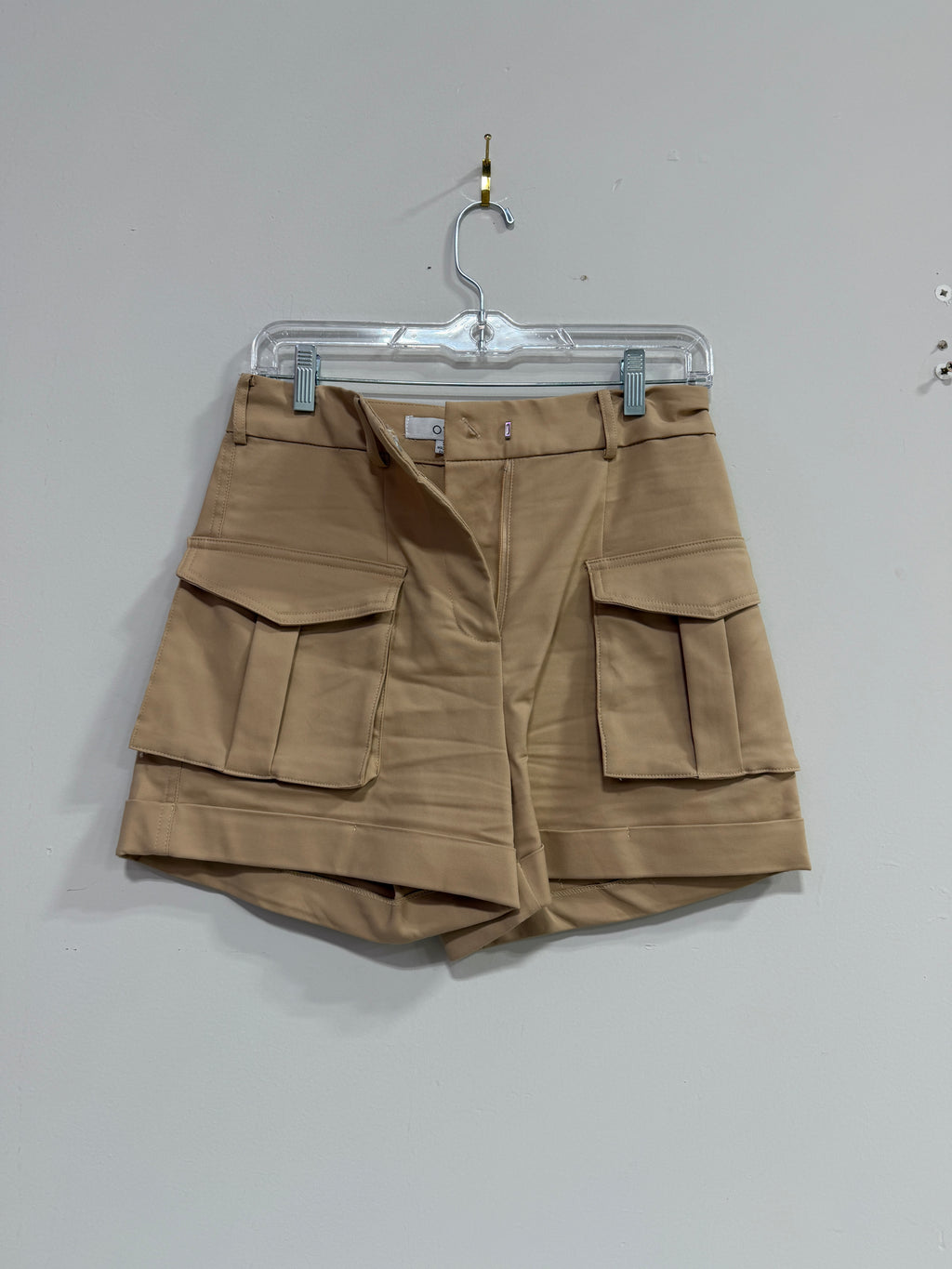 Ovi women's khaki utility cargo shorts sz S