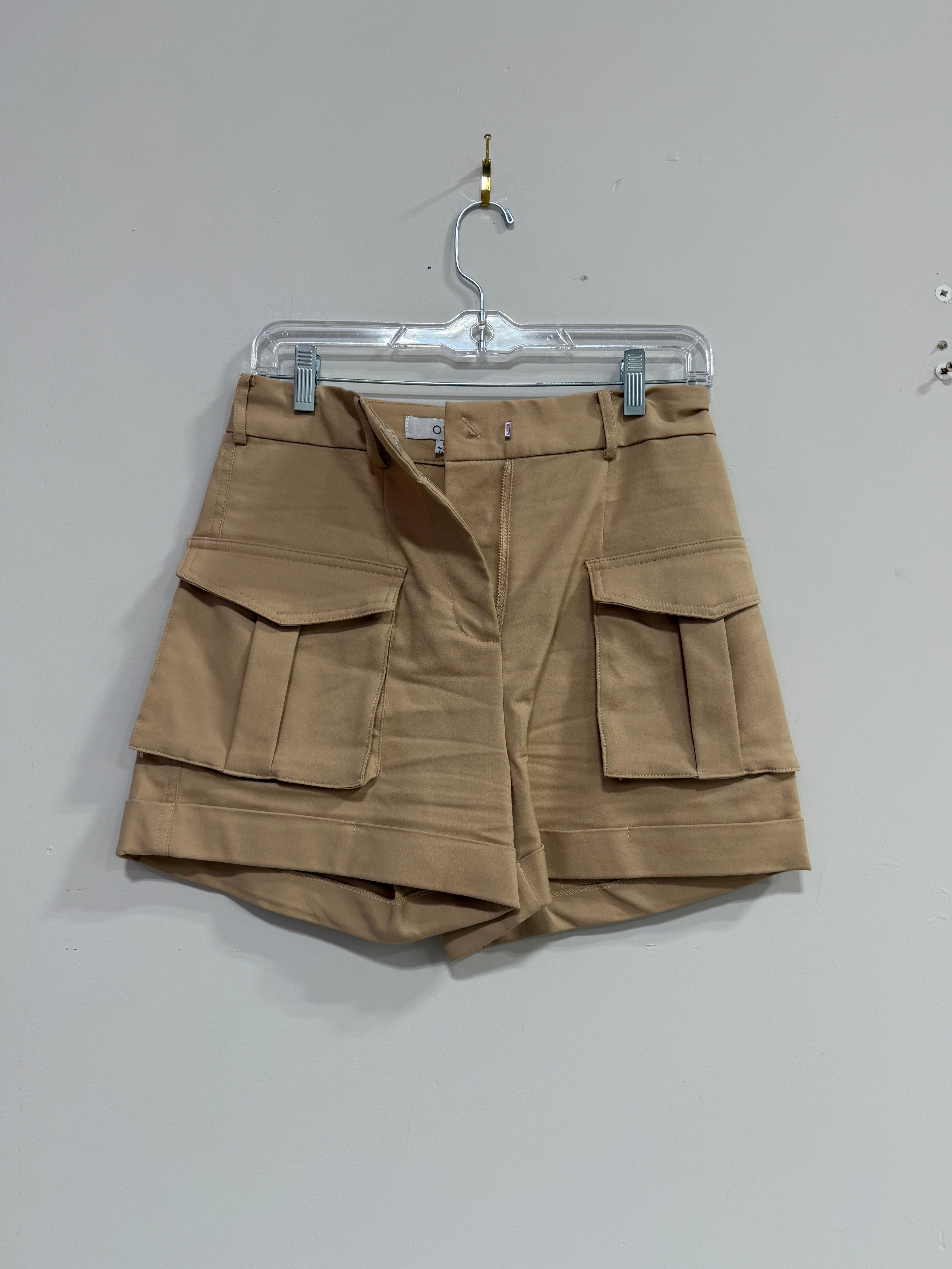 Ovi women's khaki utility cargo shorts sz S