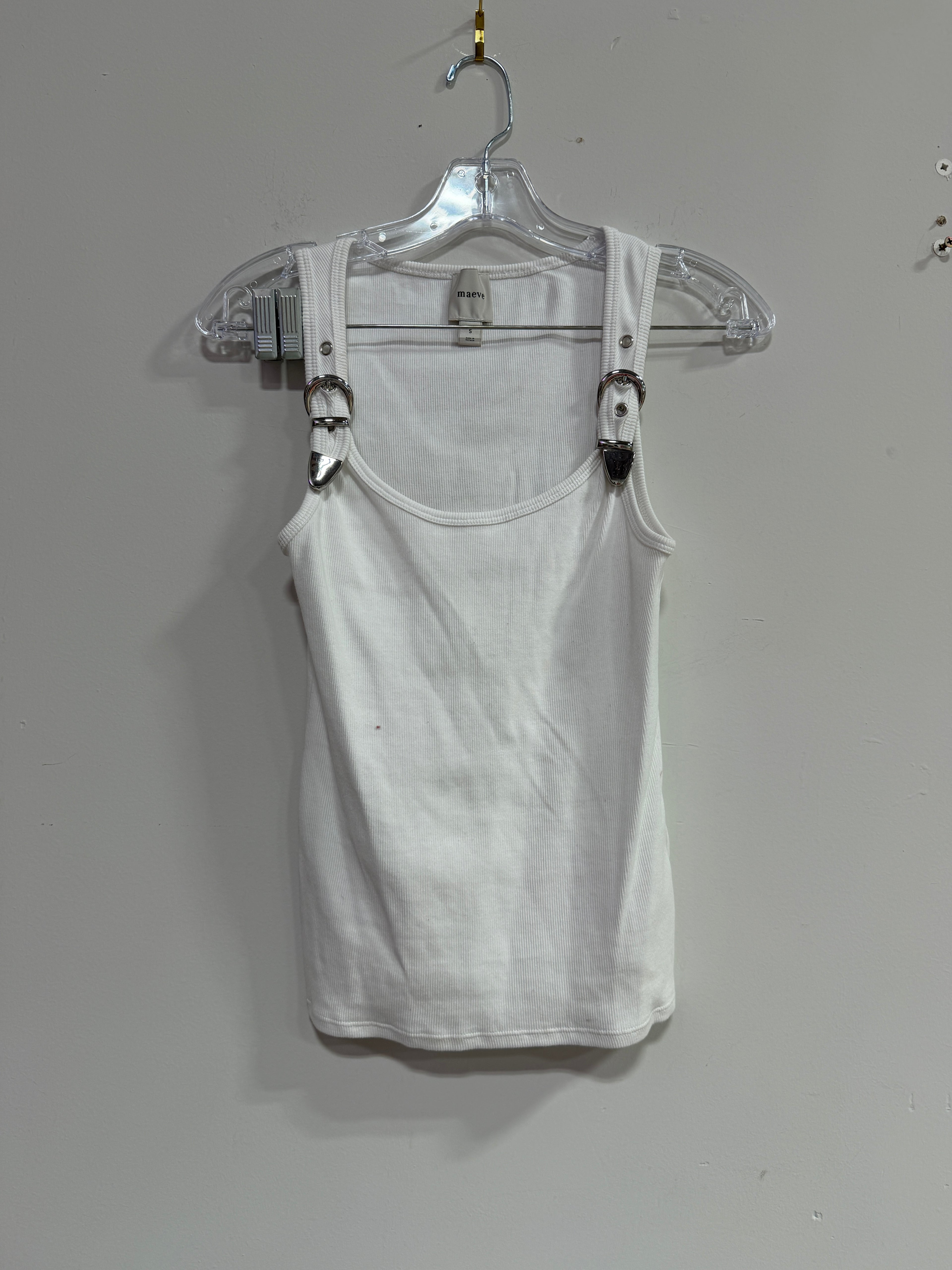 Maeve Anthropologie buckle up tank top in white women's sz S