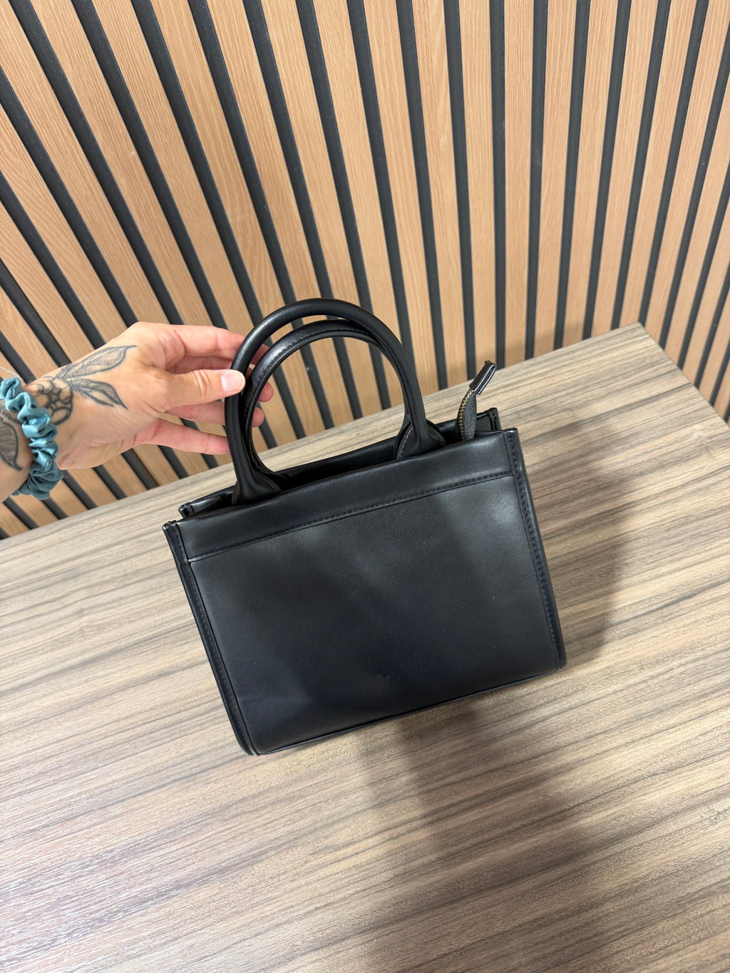 A New Day black faux-leather satchel bag