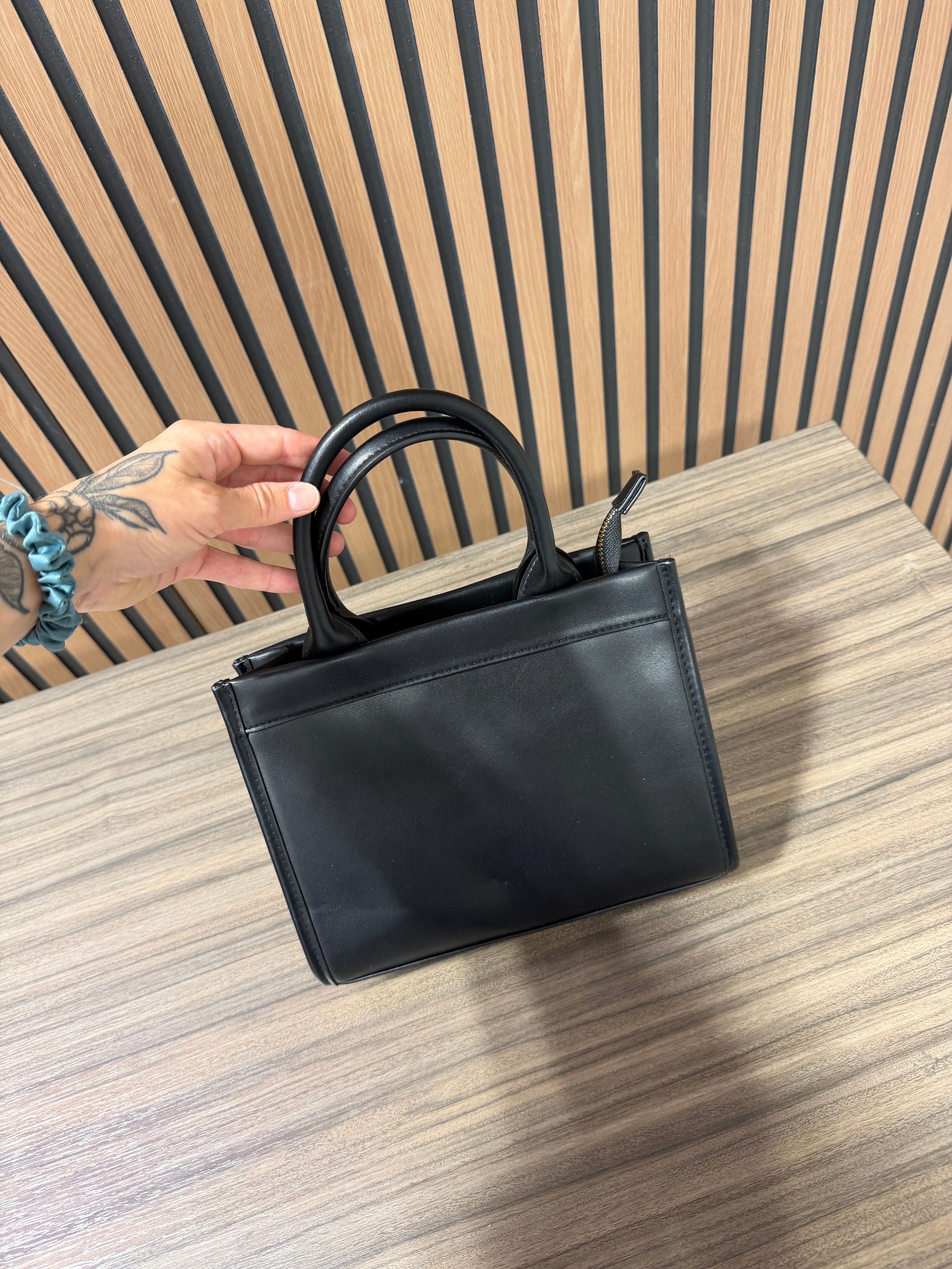 A New Day black faux-leather satchel bag