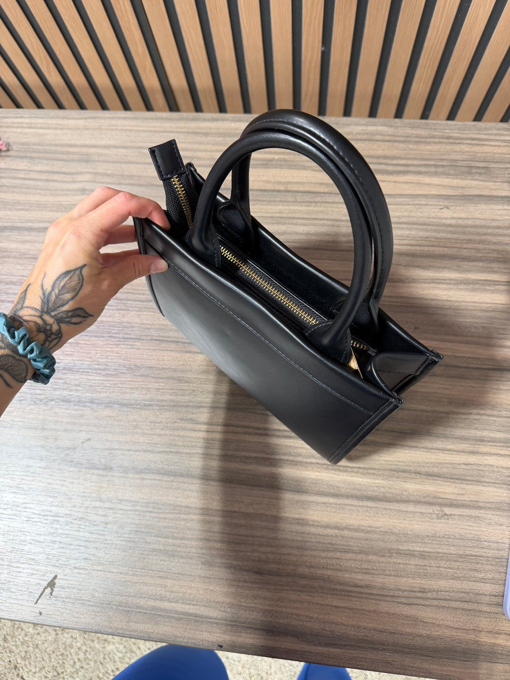 A New Day black faux-leather satchel bag