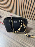 Linea Donna black dome-shaped satchel handbag