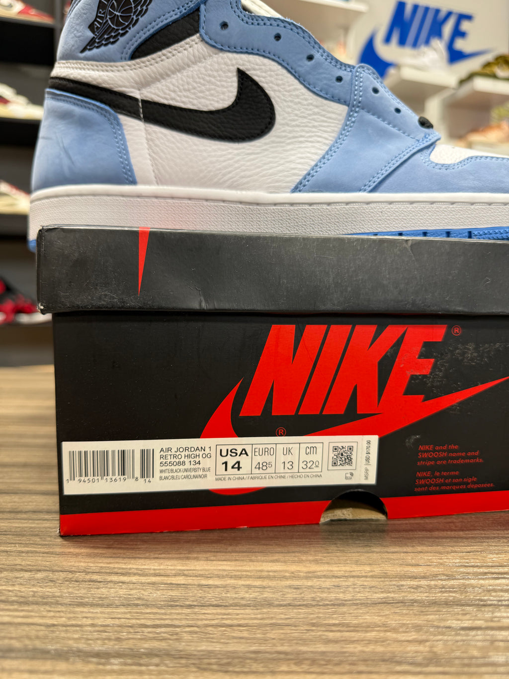 Jordan 1 High UNC Sz 14 Read Description