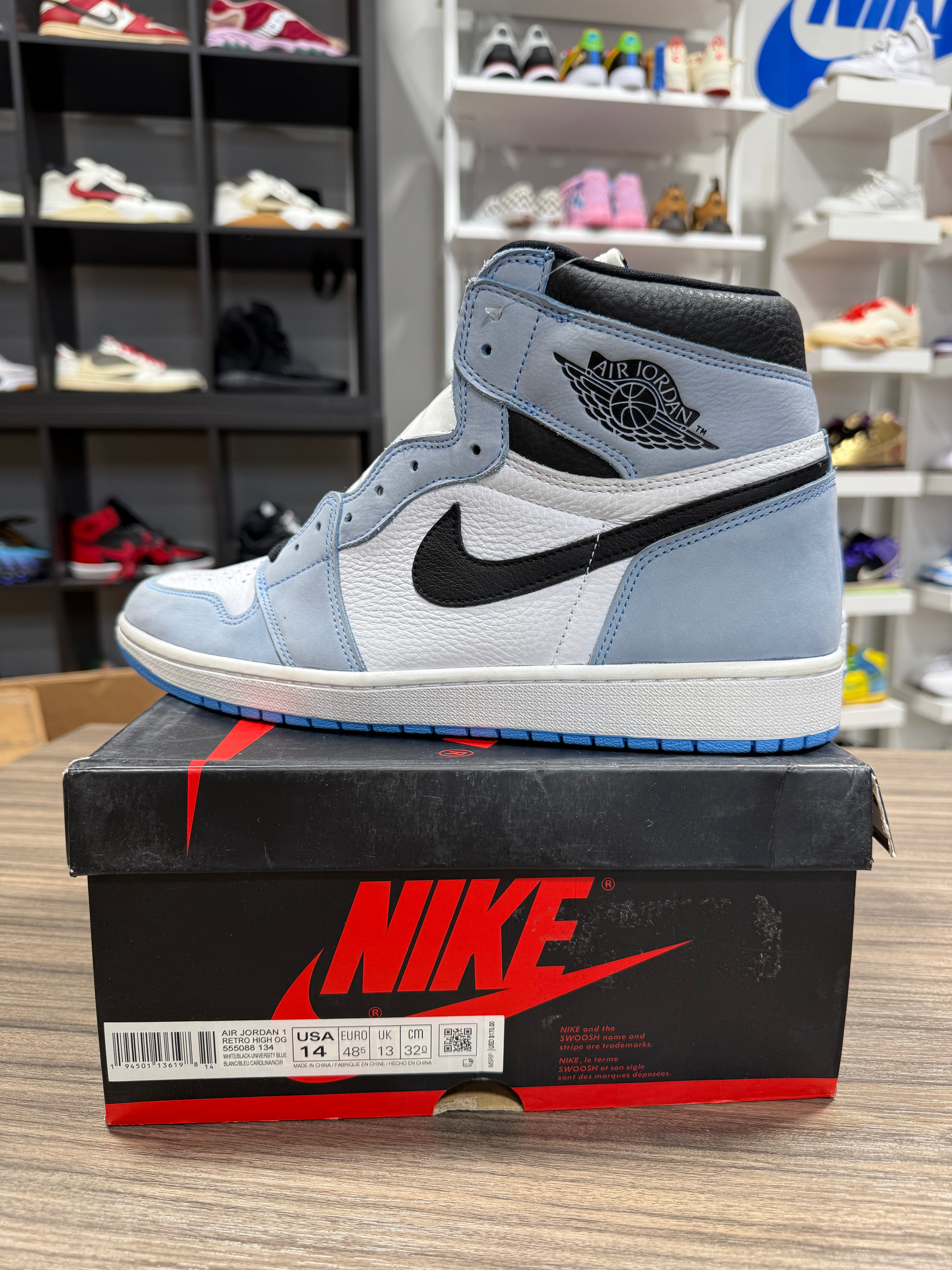Jordan 1 High UNC Sz 14 Read Description