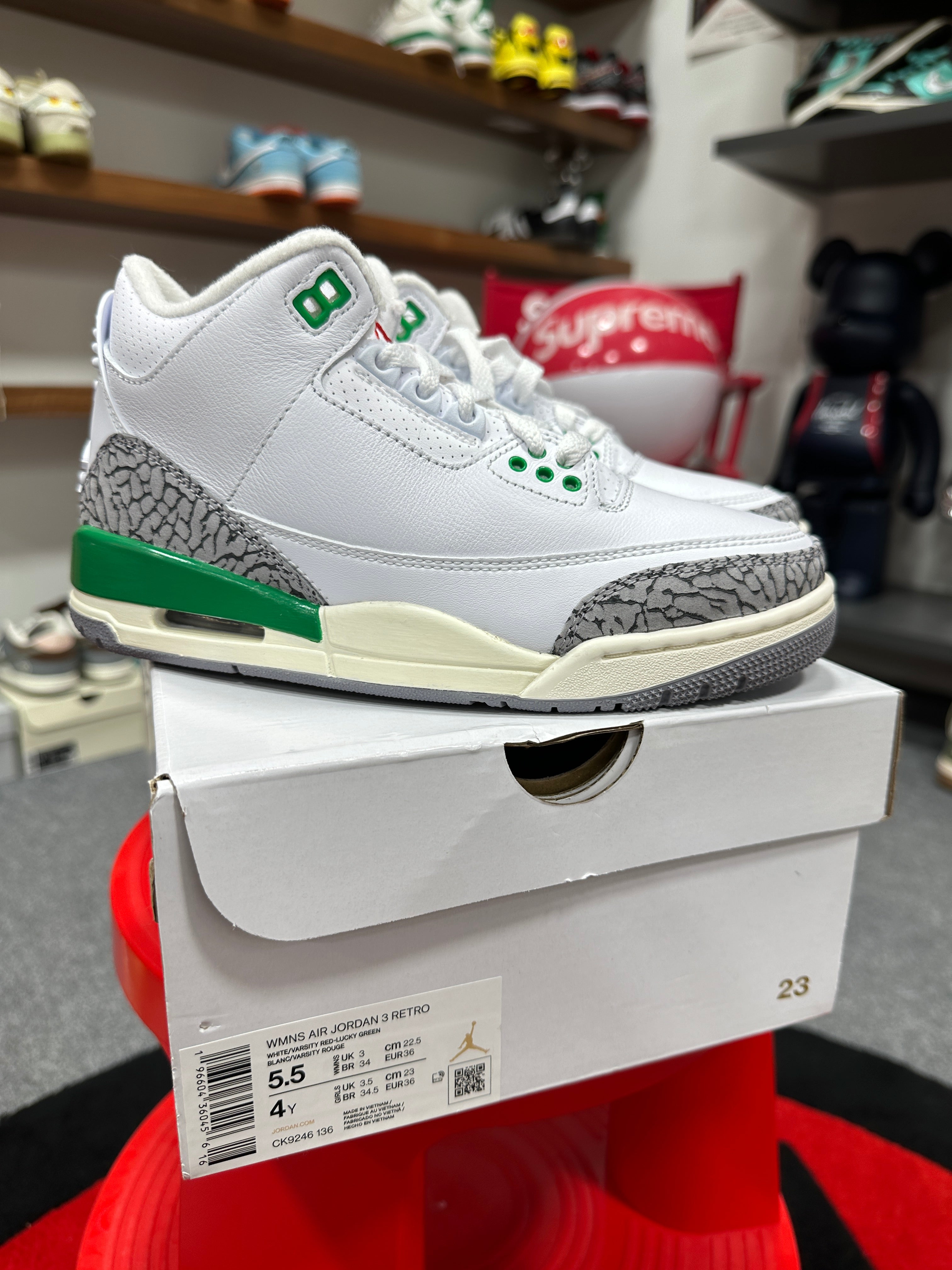 Wmns Jordan 3 Lucky Green Sz 5.5