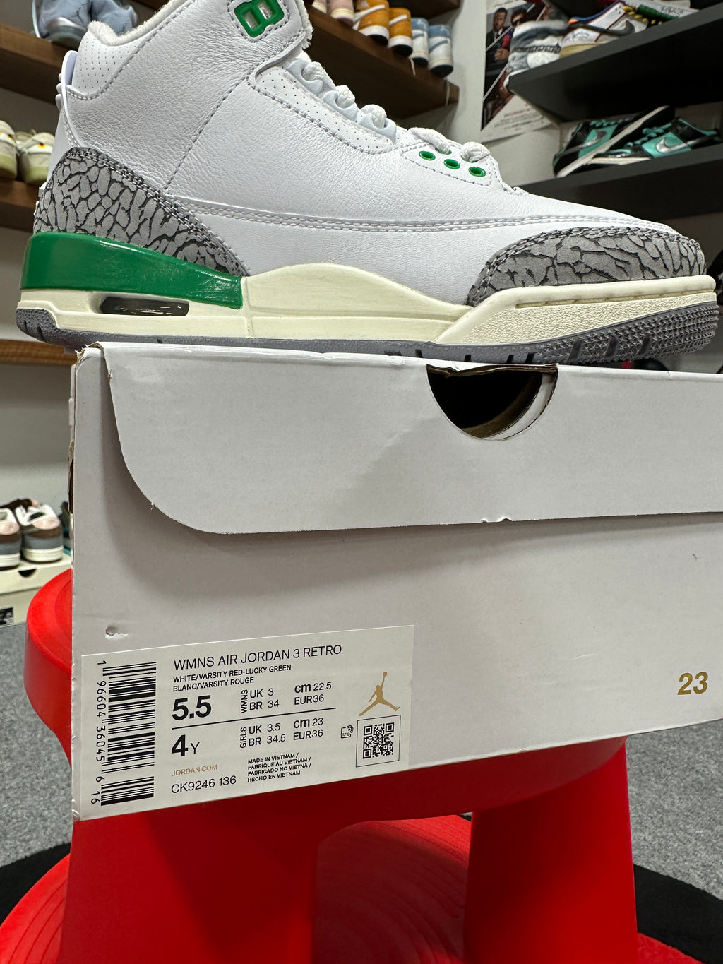 Wmns Jordan 3 Lucky Green Sz 5.5