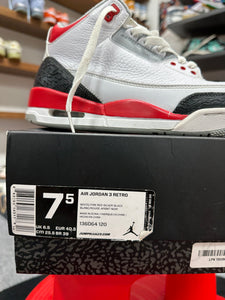 Jordan 3 Fire Red Sz 7.5