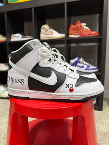 Nike Dunk Hi Supreme "By Any Means" Black/White Sz 10.5 No Box