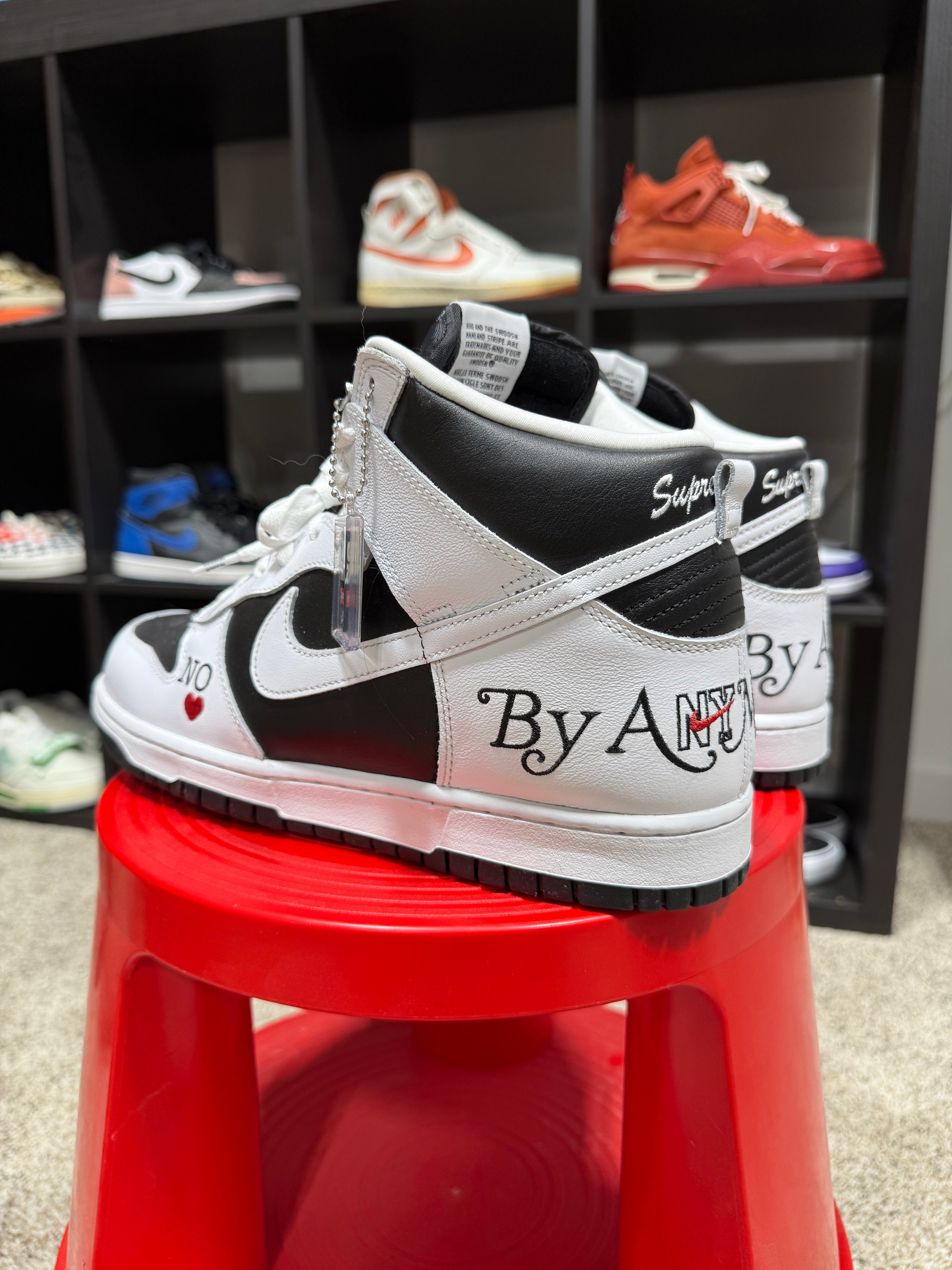 Nike Dunk Hi Supreme "By Any Means" Black/White Sz 10.5 No Box