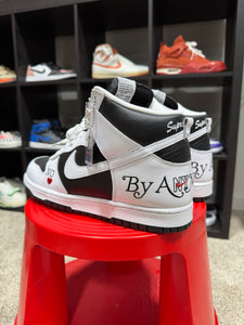 Nike Dunk Hi Supreme "By Any Means" Black/White Sz 10.5 No Box