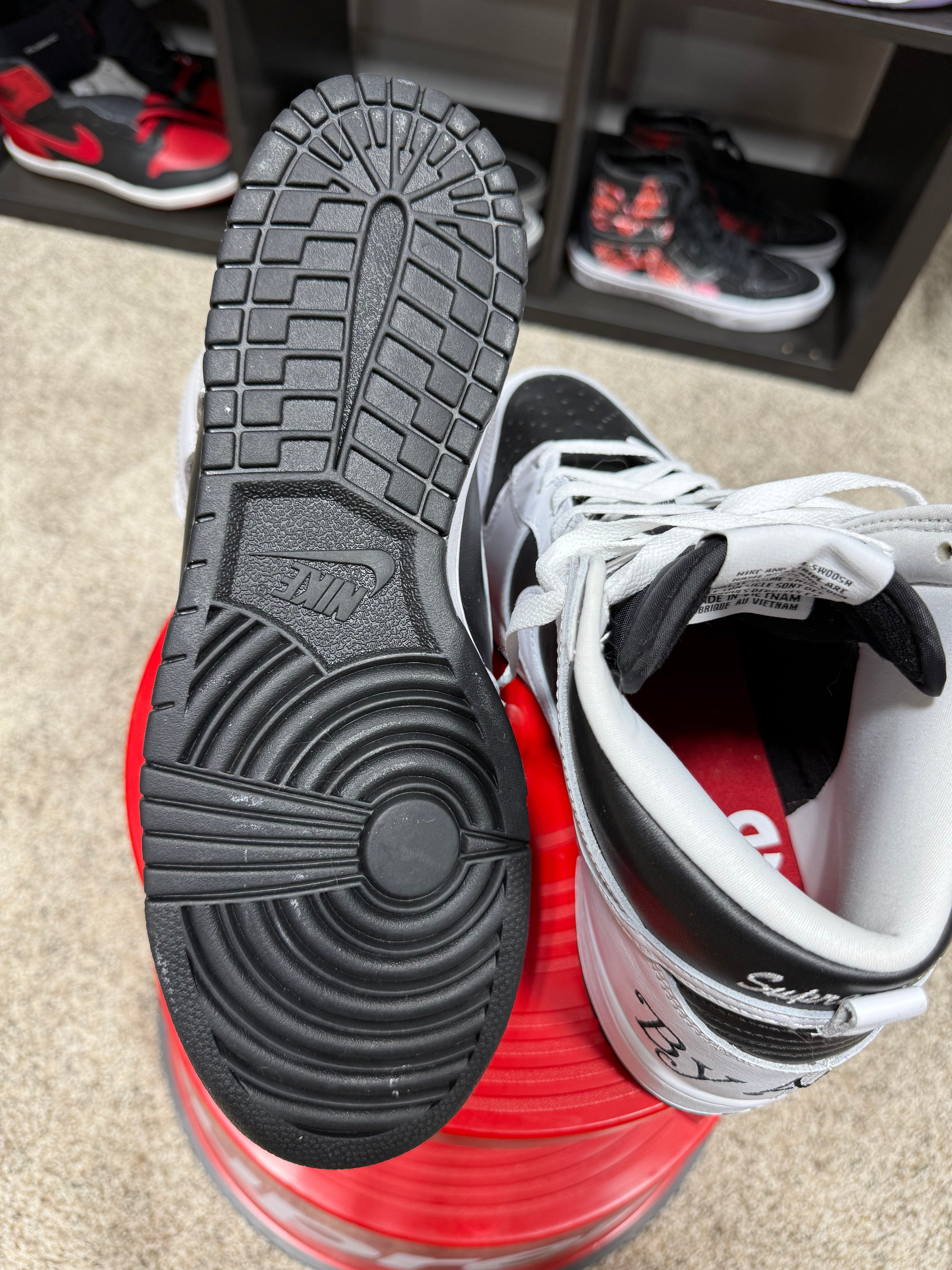 Nike Dunk Hi Supreme "By Any Means" Black/White Sz 10.5 No Box