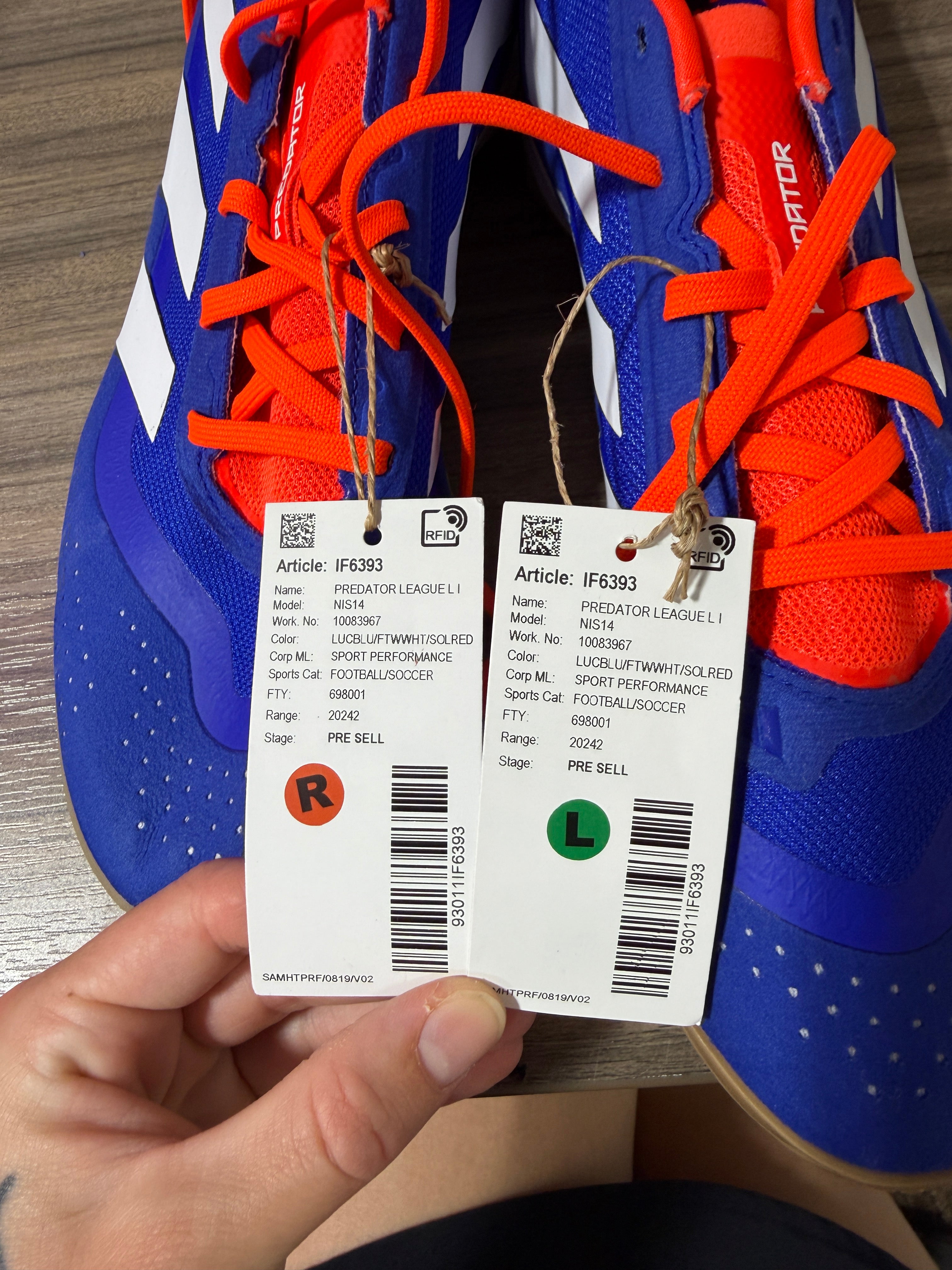 Adidas Predator League IN indoor soccer shoes sz 9