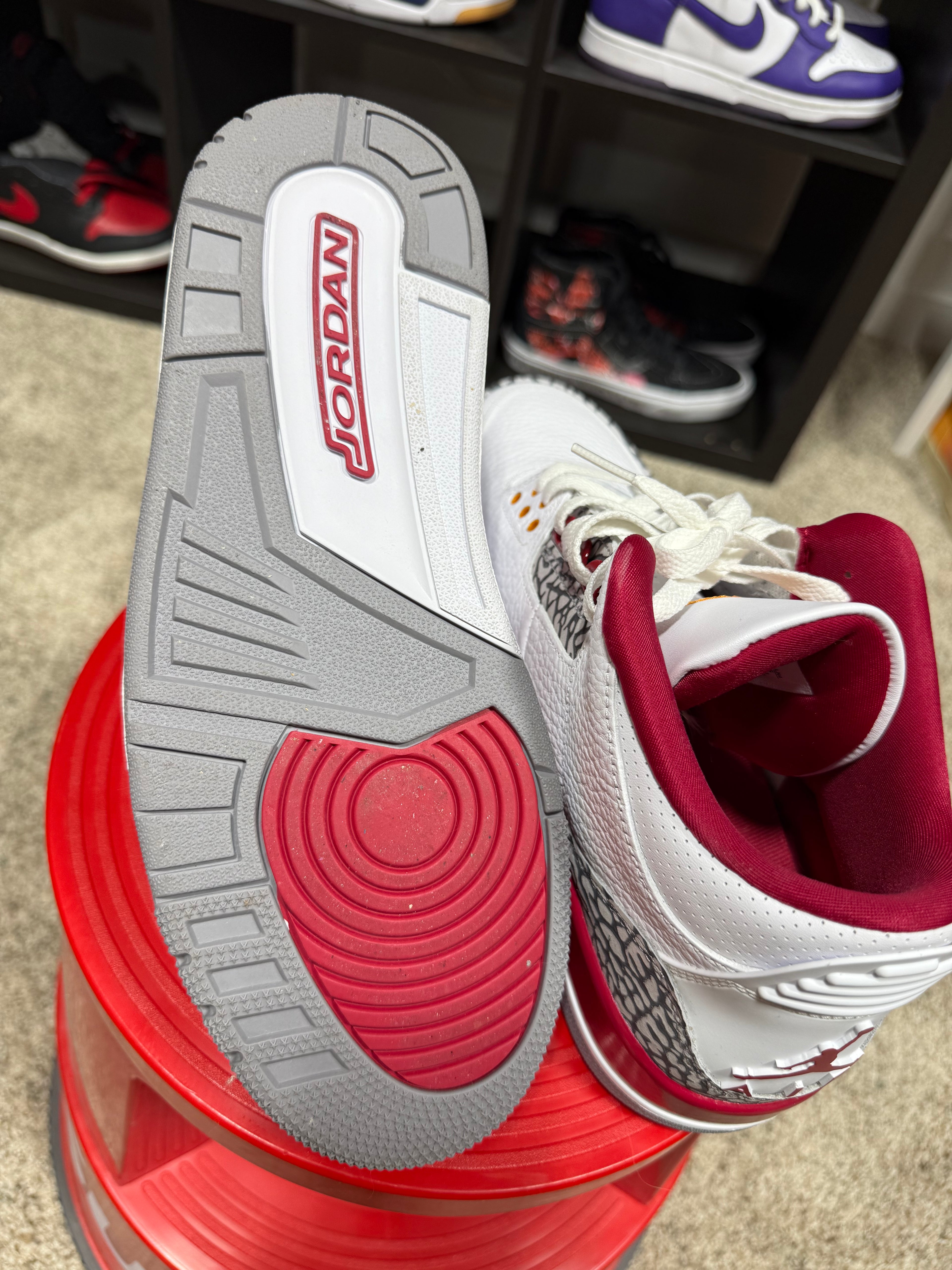 Air Jordan 3 Cardinal Red Sz 10.5 No Box