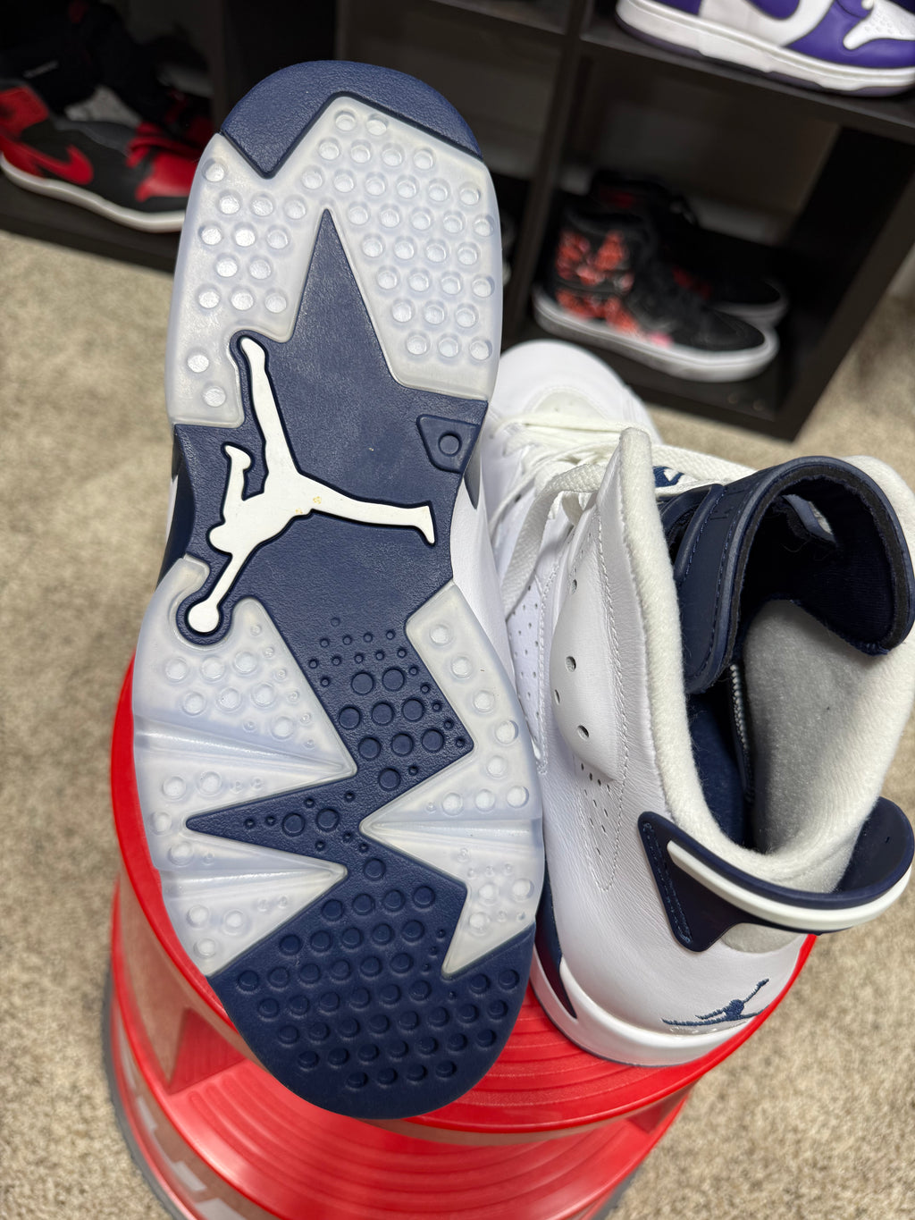 Air Jordan 6 Navy/White Sz 10.5 No Box