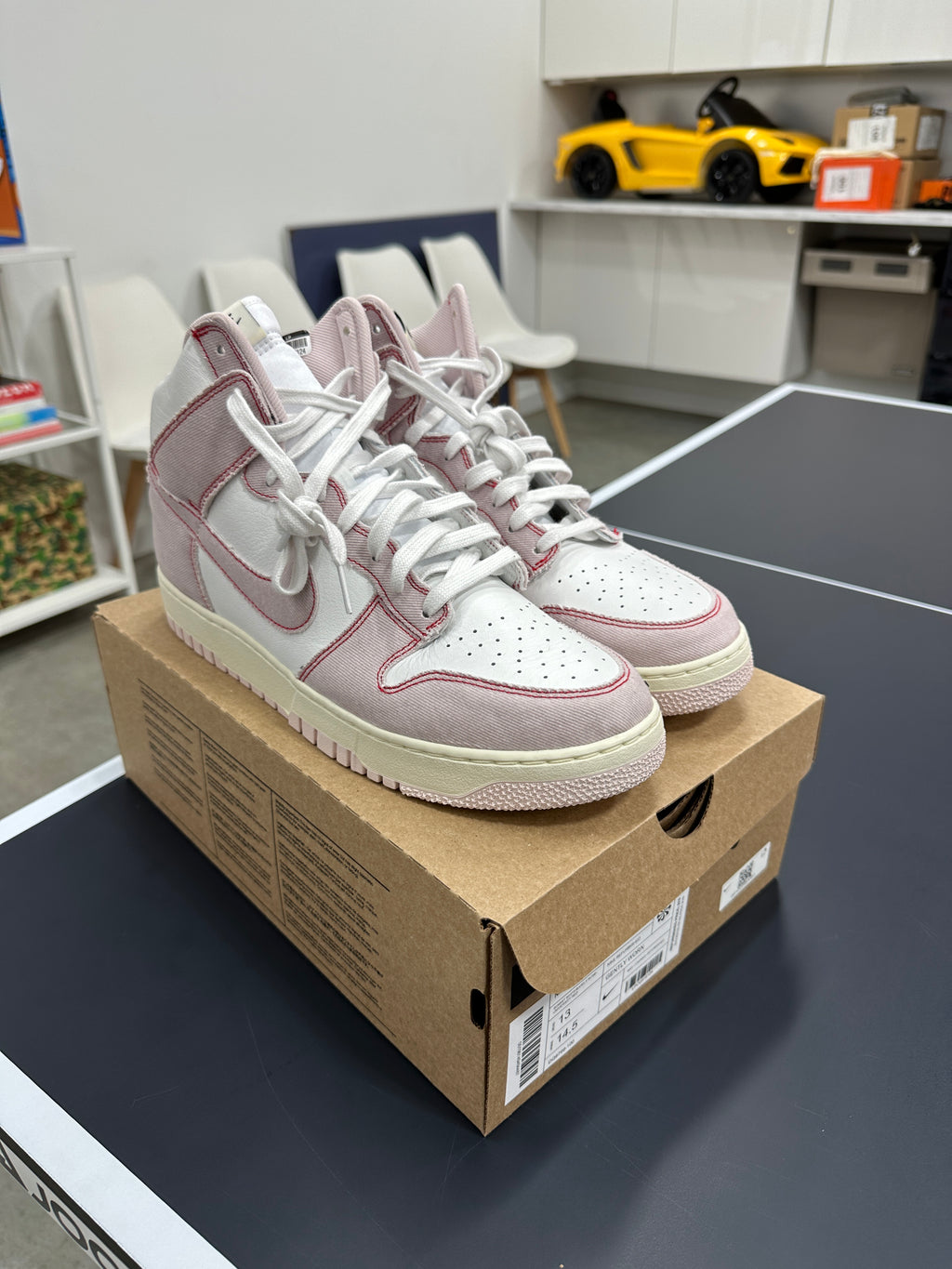 Nike Dunk High 1985 Barely Rose Denim Sz 13 Mens