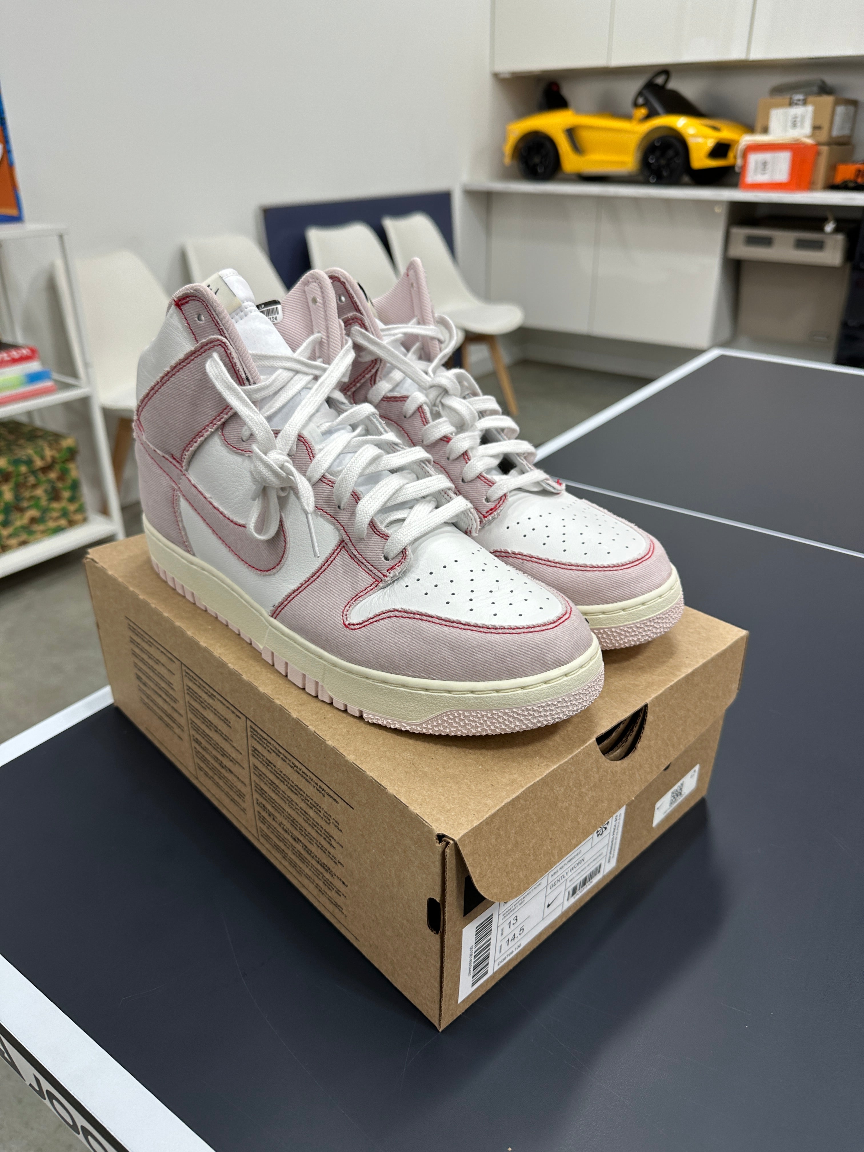 Nike Dunk High 1985 Barely Rose Denim Sz 13 Mens