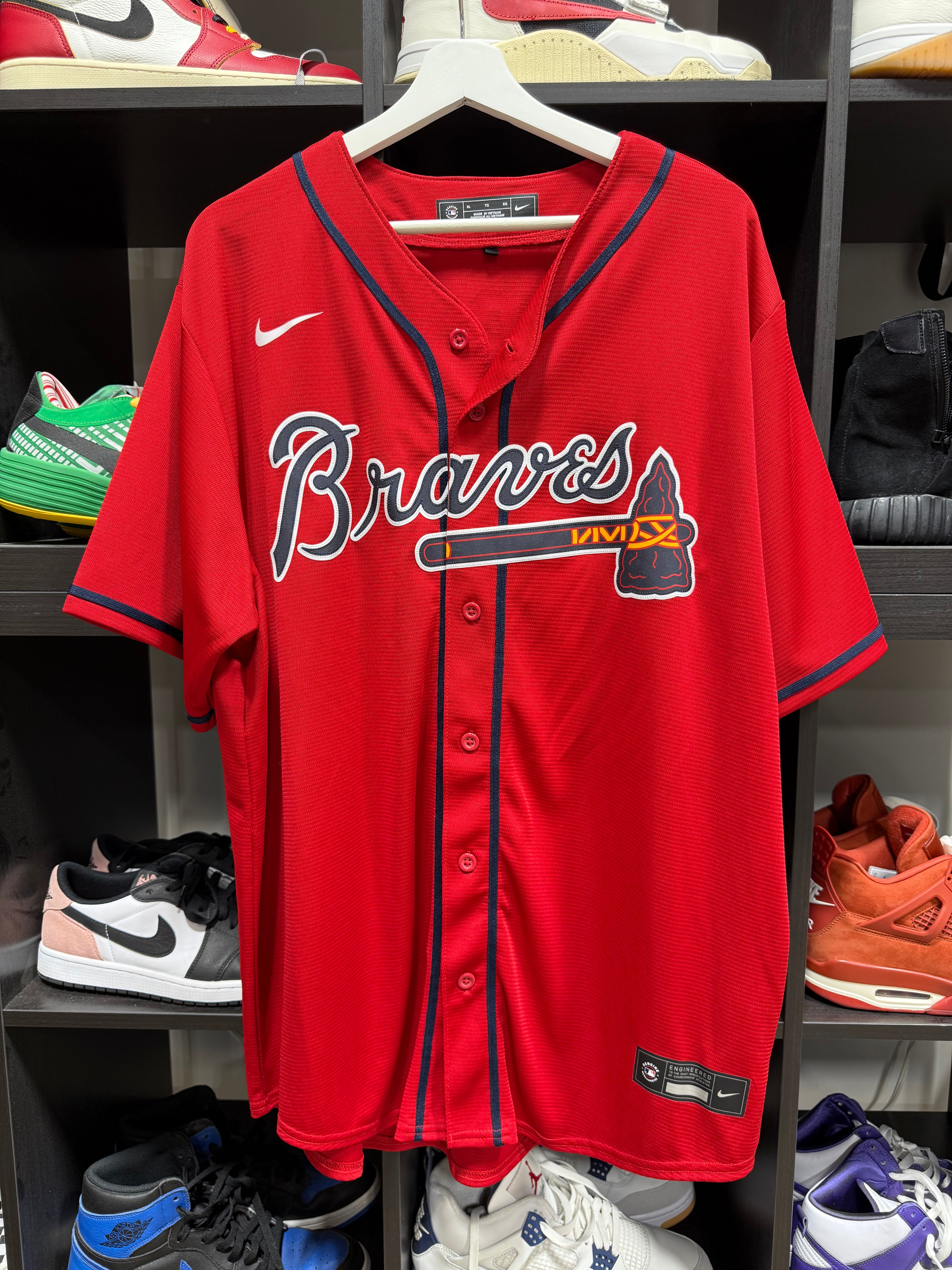 Nike Braves Jersey Red/Olson Sz XL