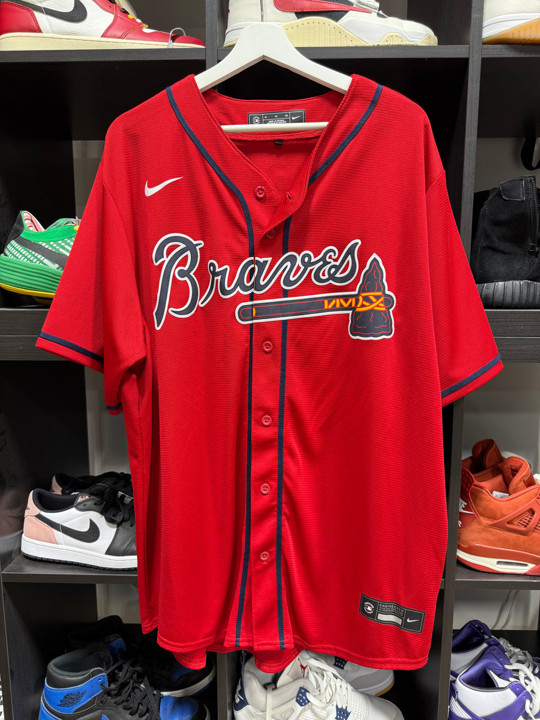 Nike Braves Jersey Red/Olson Sz XL