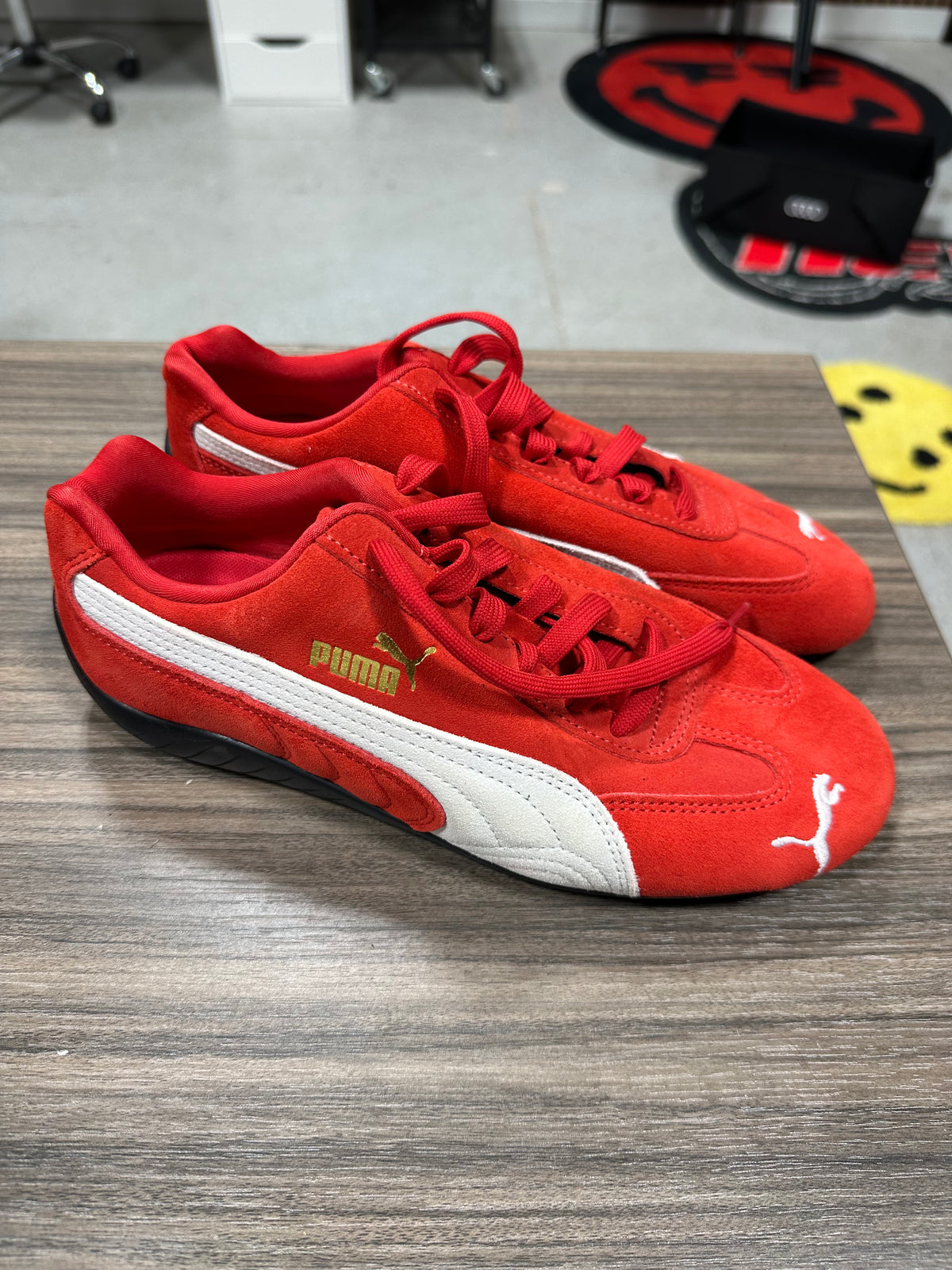Puma Speedcat OG For All Time Red White Low Top Sneakers US Men 7.5 Women 9 398846-02