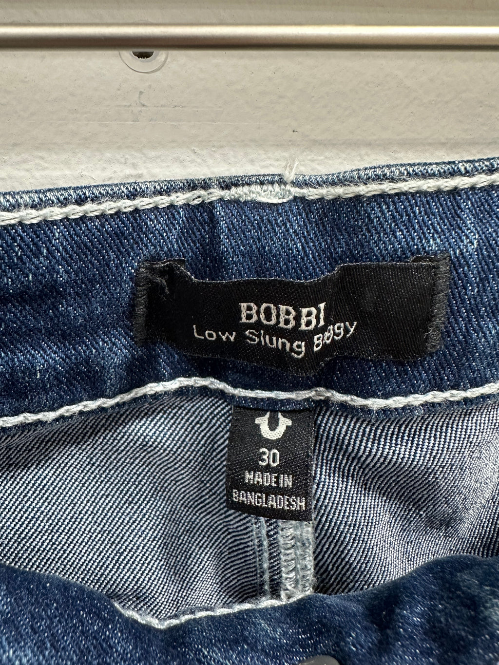 True Religion Bobbi Low Slung Baggy Jeans Women's Size 30 Blue Wide Leg